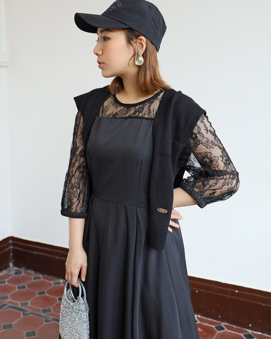 Lace Inserted Dress