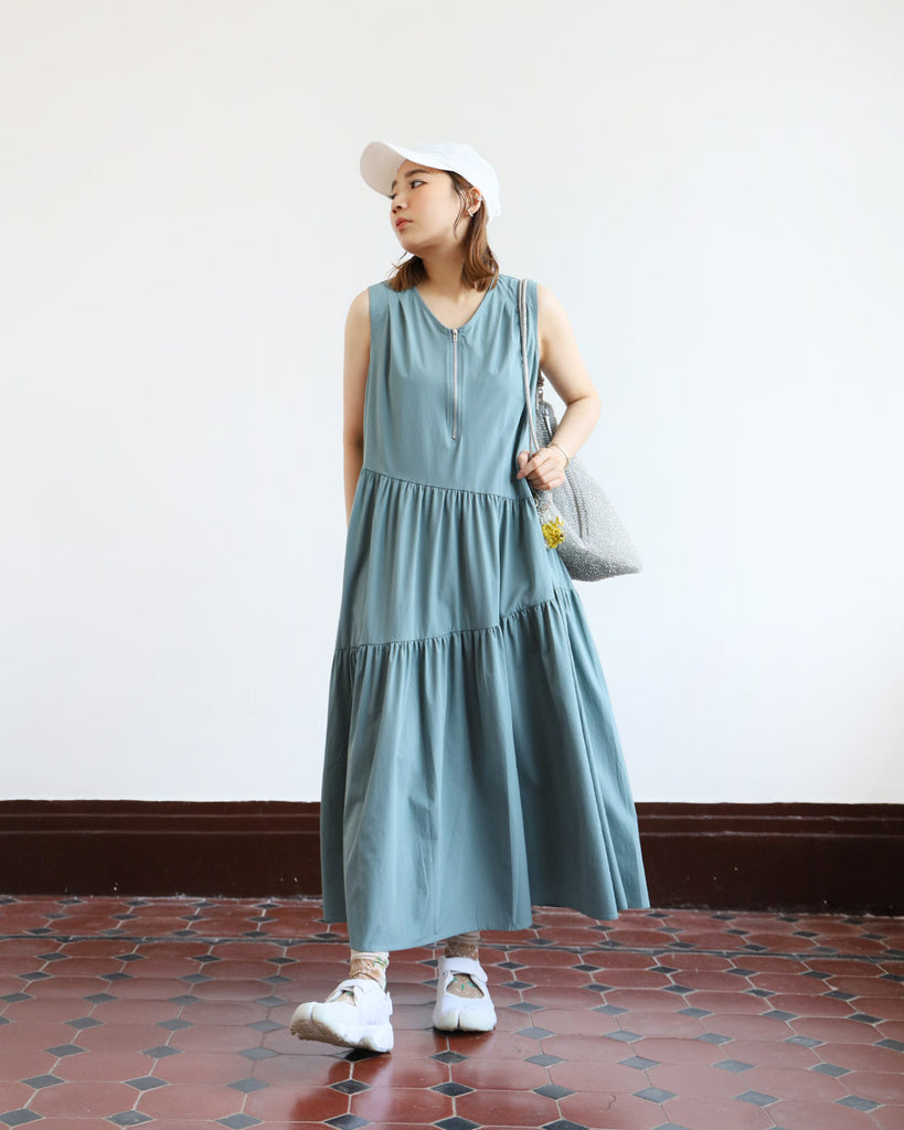 Front Zip Asymmetric Dress (3 colors)