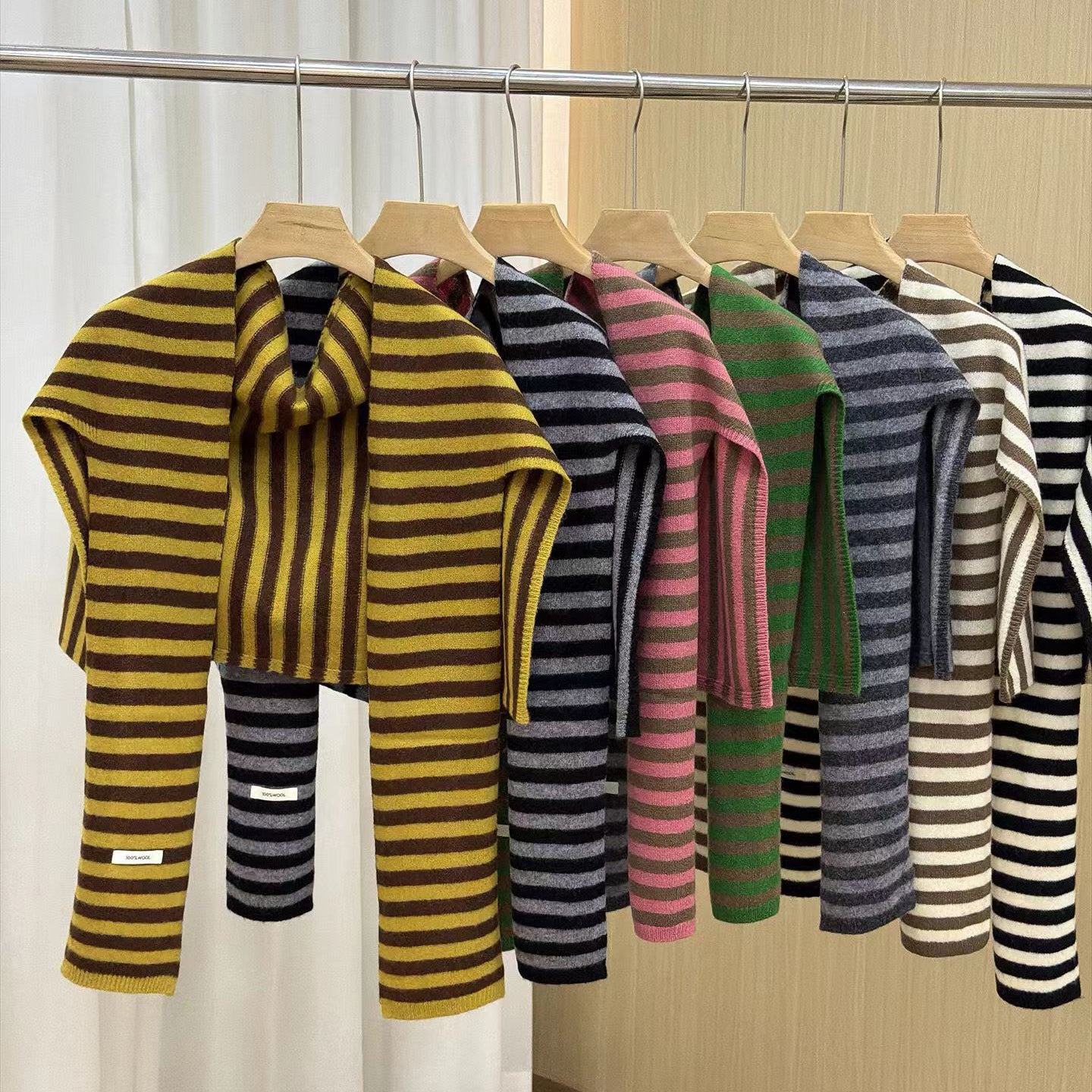 Striped Wool Scarf (7 Colors)