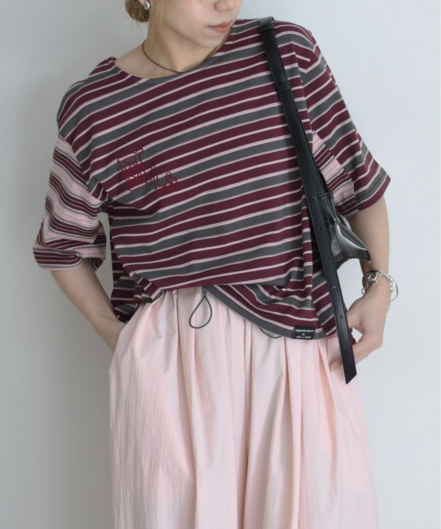 Japan Brand - Border Patchwork Encropped T-Shirt (3 colors)