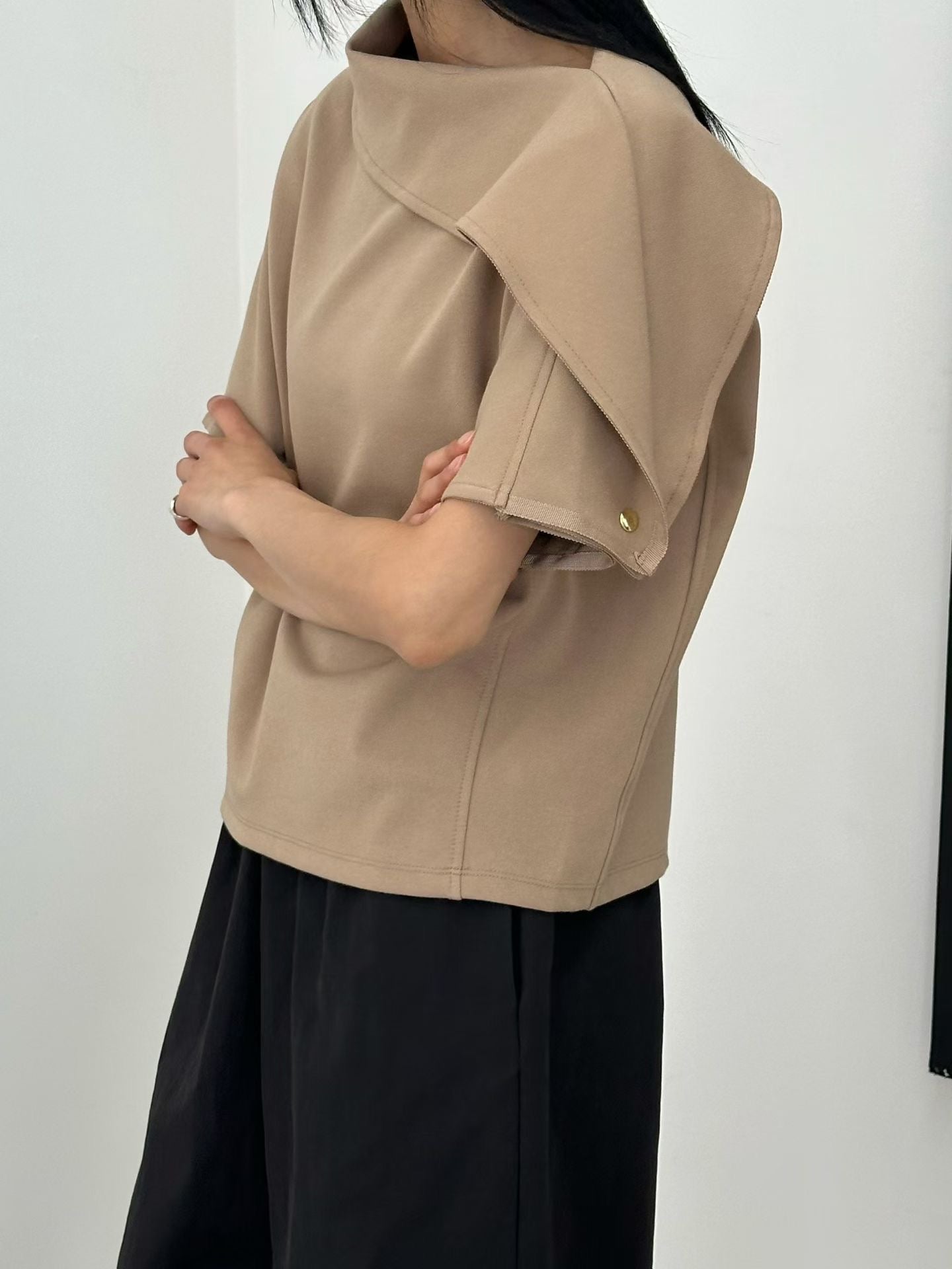 Asymmetric Collar Top (4 Colors)