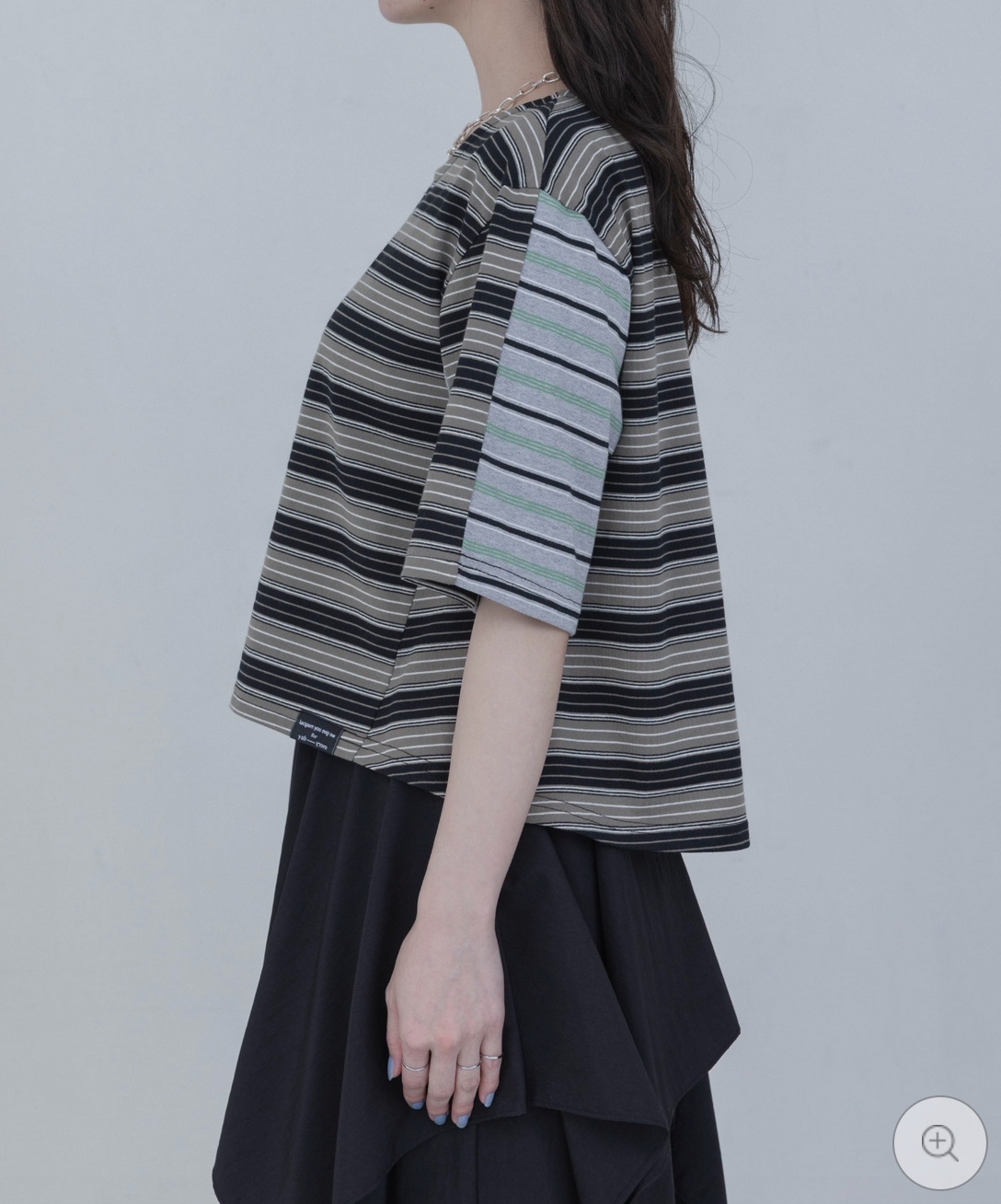 Japan Brand - Border Patchwork Encropped T-Shirt (3 colors)