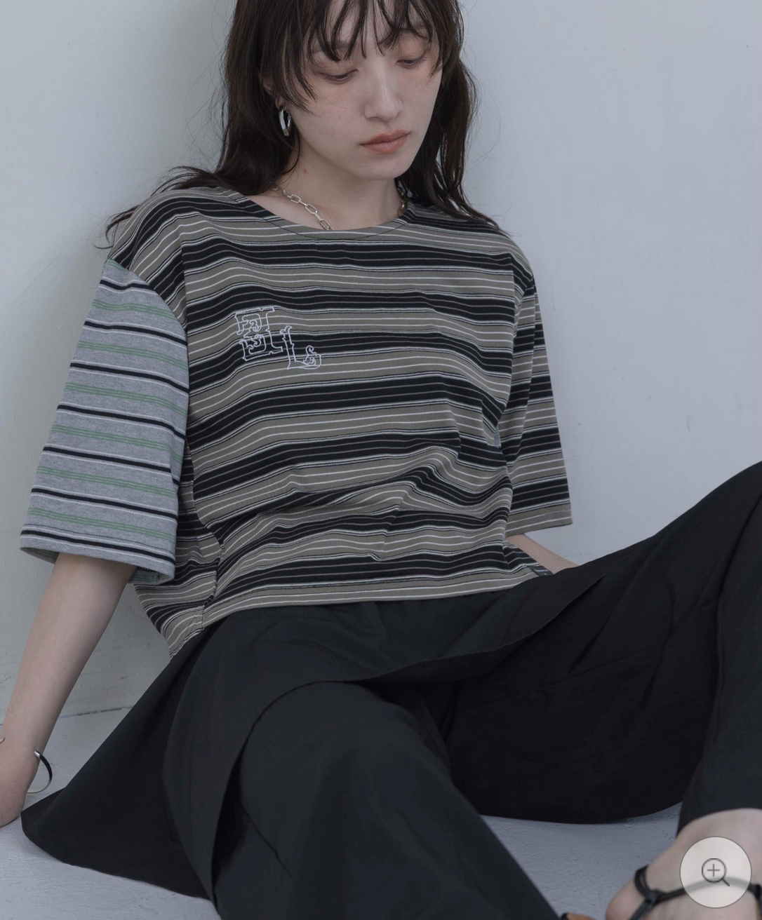 Japan Brand - Border Patchwork Encropped T-Shirt (3 colors)