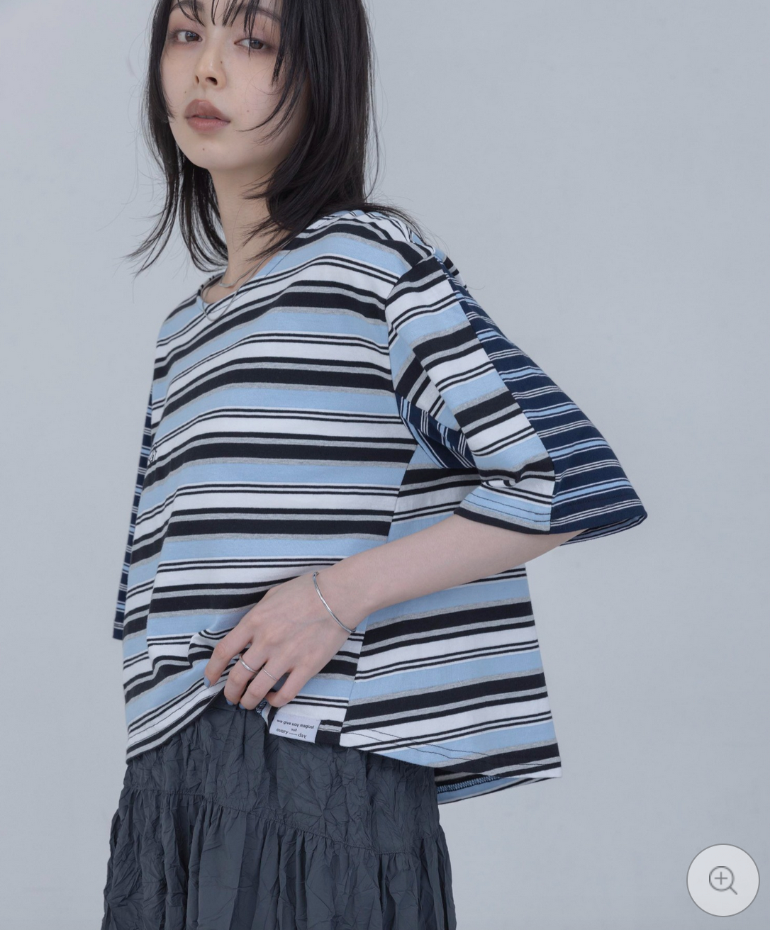 Japan Brand - Border Patchwork Encropped T-Shirt (3 colors)
