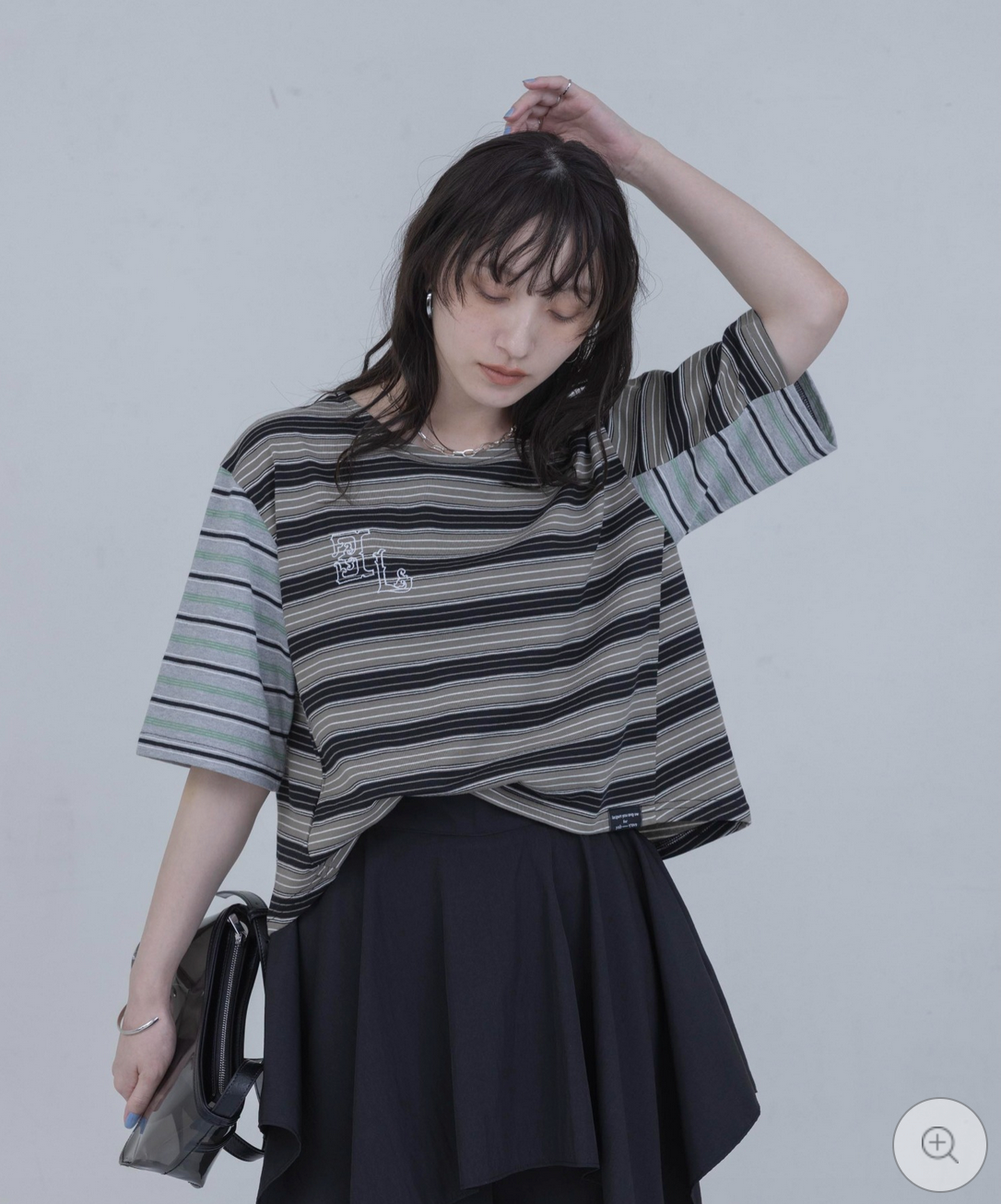 Japan Brand - Border Patchwork Encropped T-Shirt (3 colors)