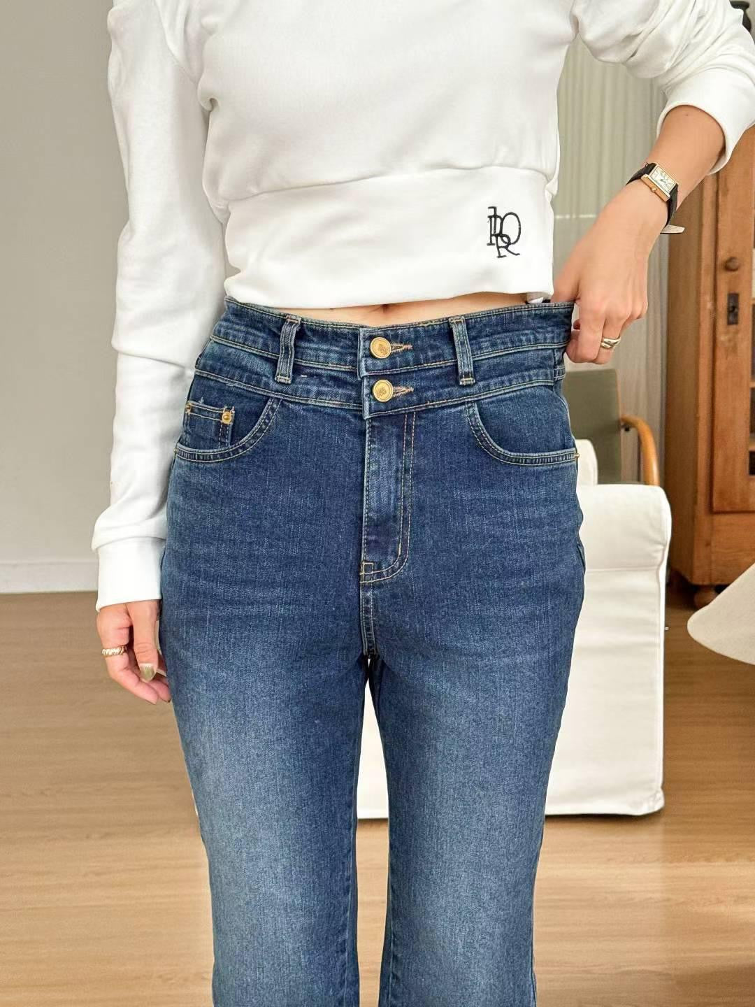 Front Split Flared Jeans (Size L)