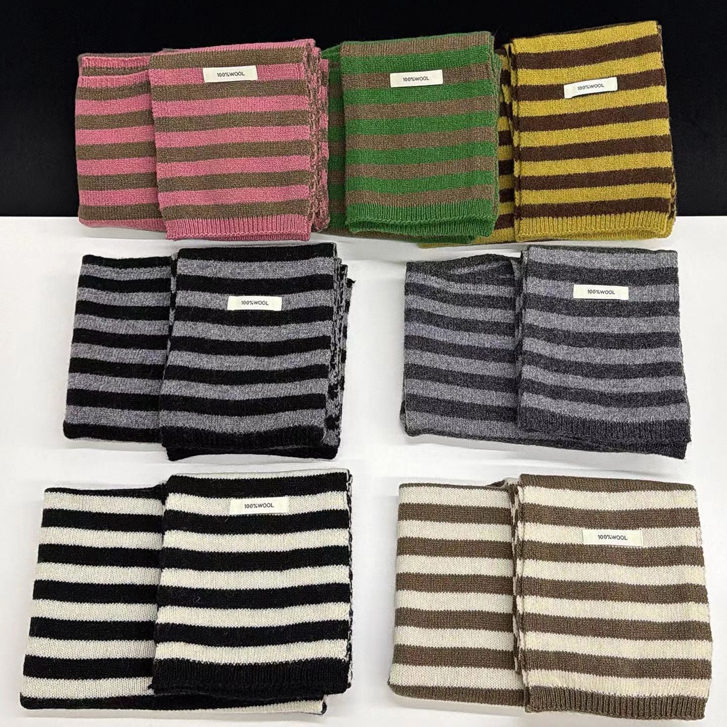 Striped Wool Scarf (7 Colors)