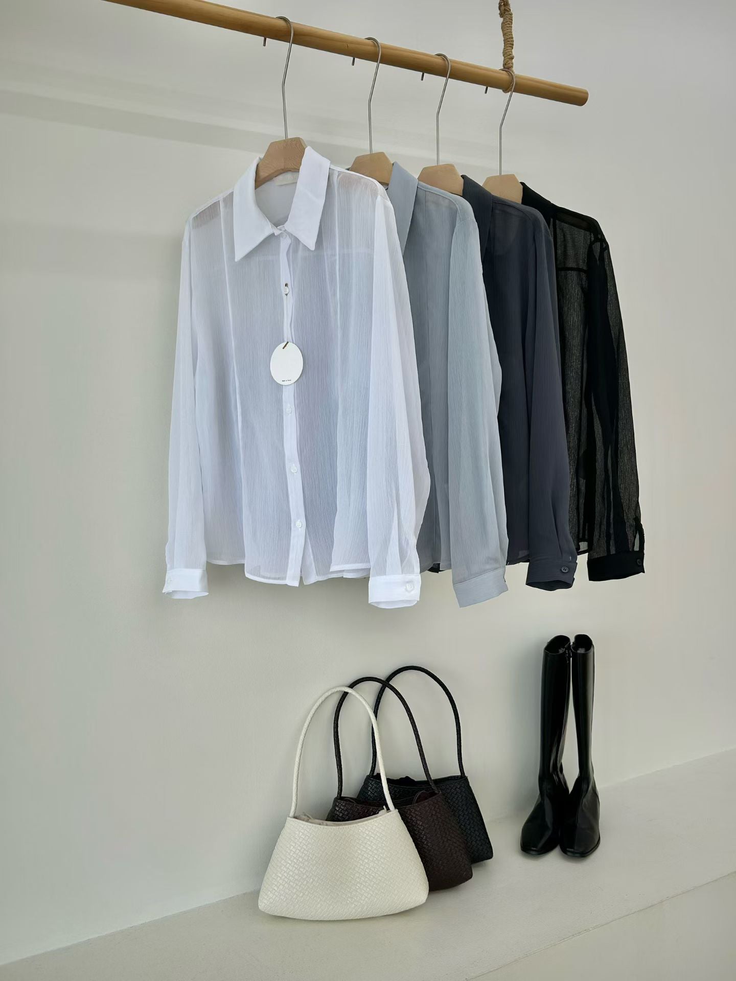 Crinkle Fabric Shirt (7 Colors)