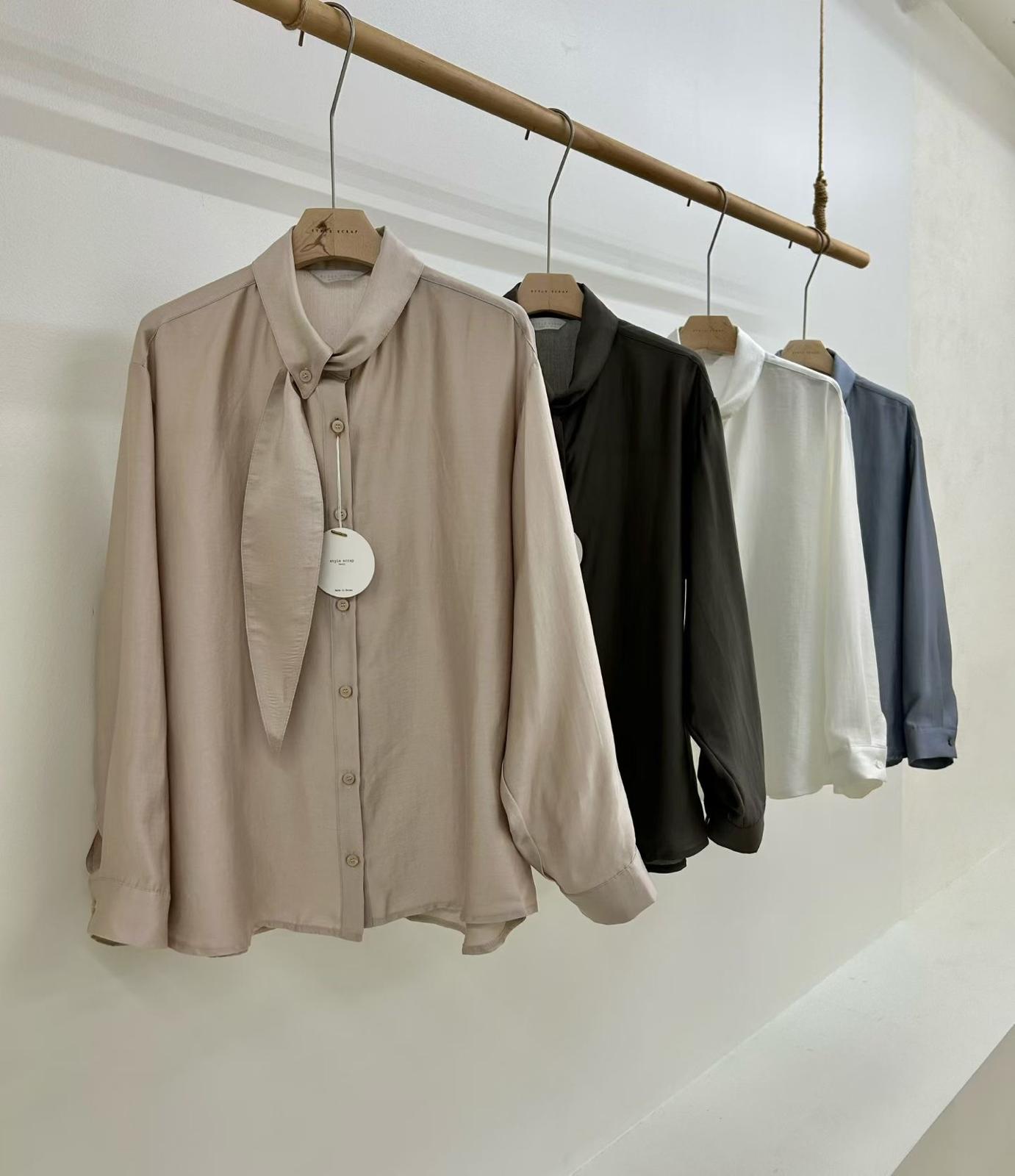 Tie Collar Shirt (4-color)