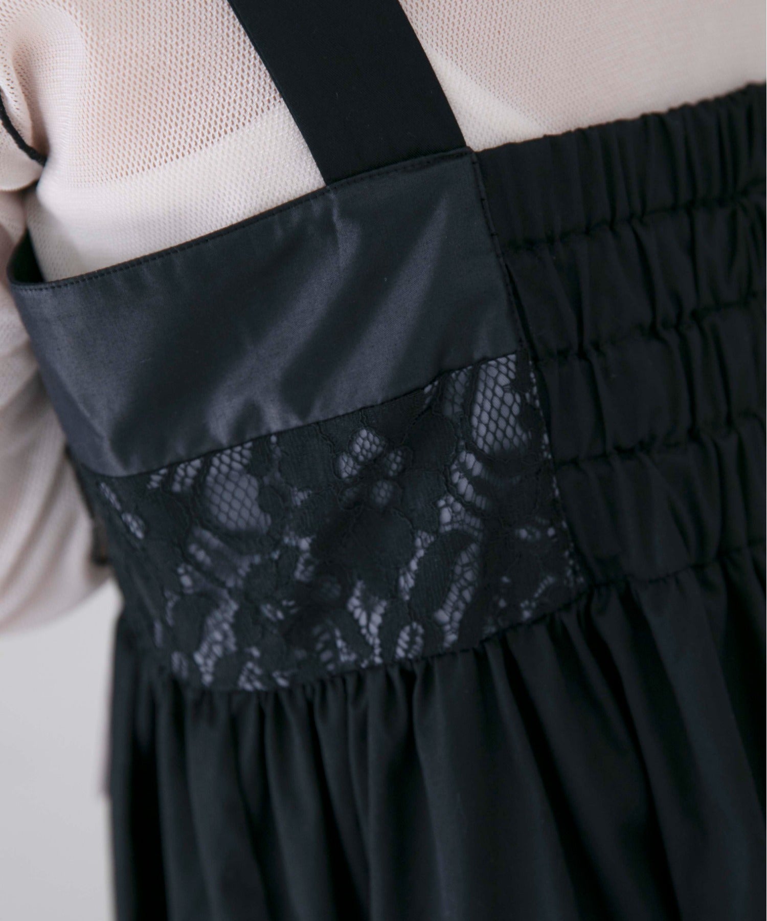 Lace Inserted Pinafore Dress