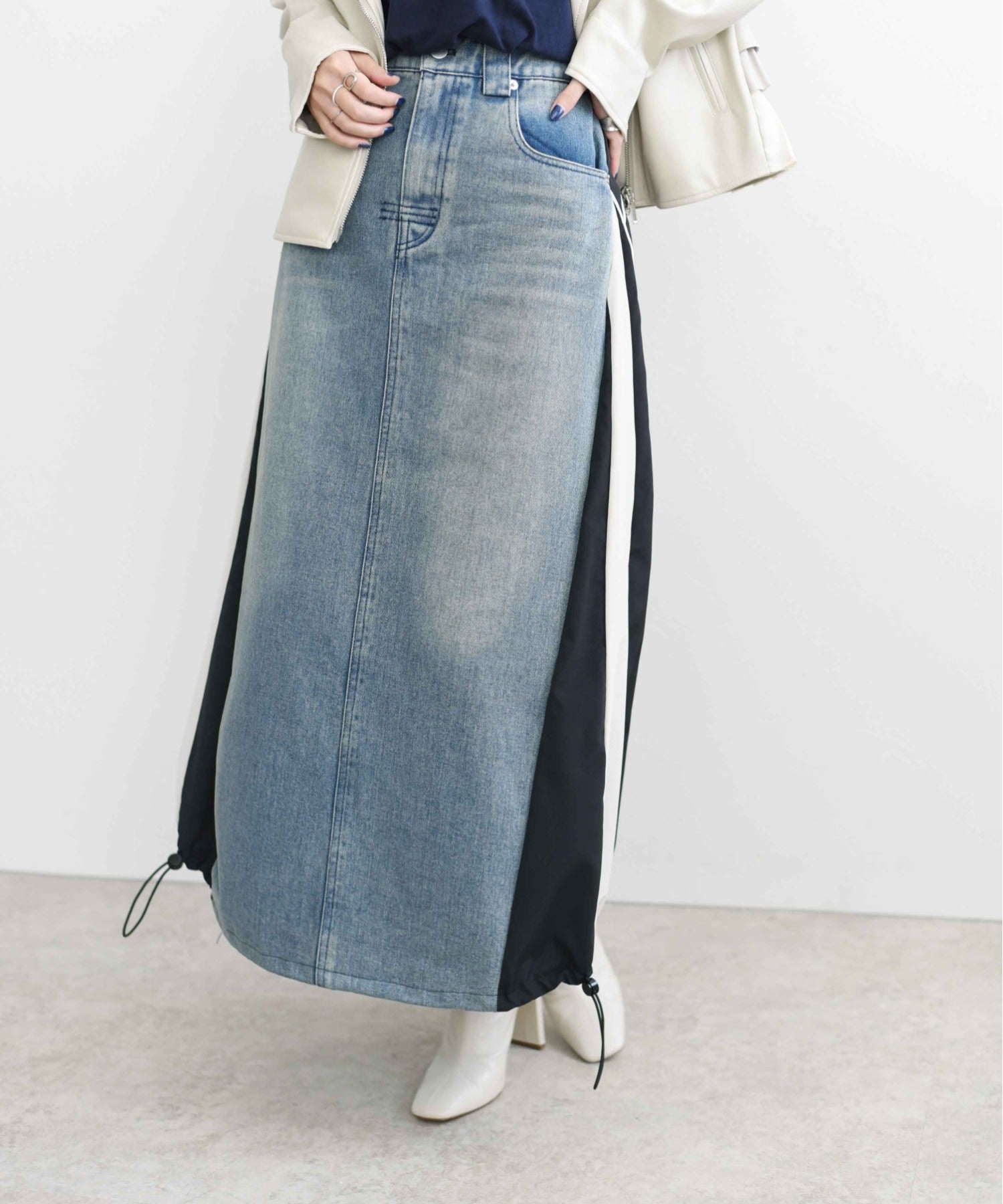 Patchwork Denim Skirt
