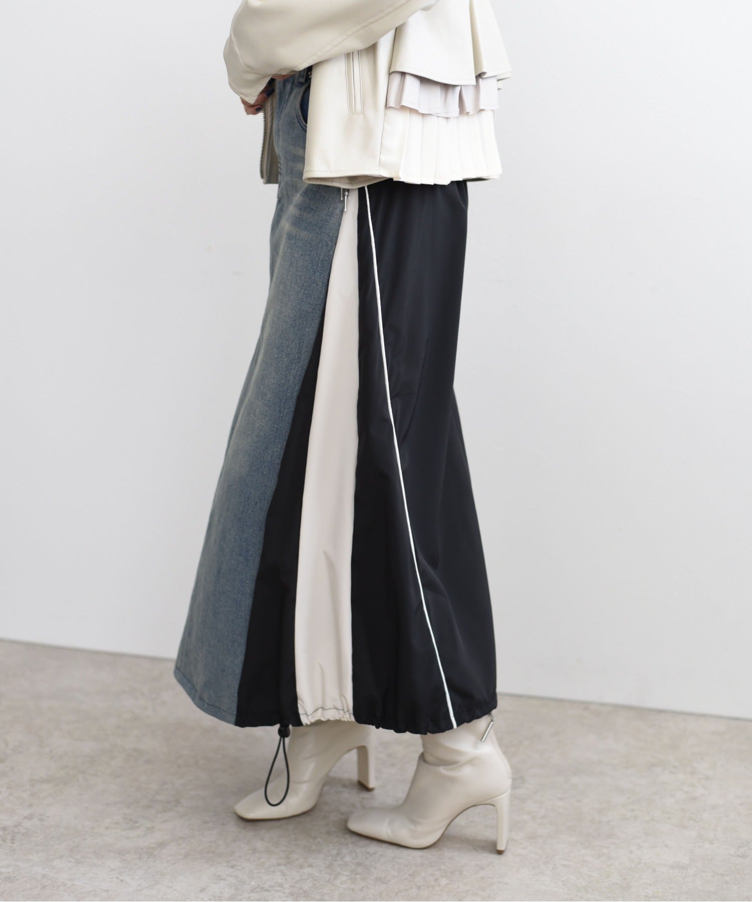Patchwork Denim Skirt