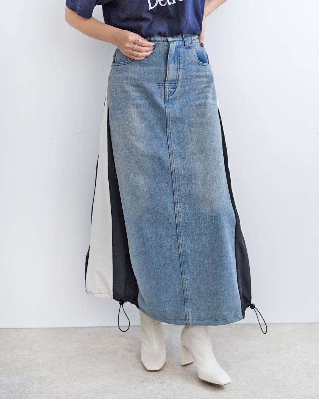 Patchwork Denim Skirt