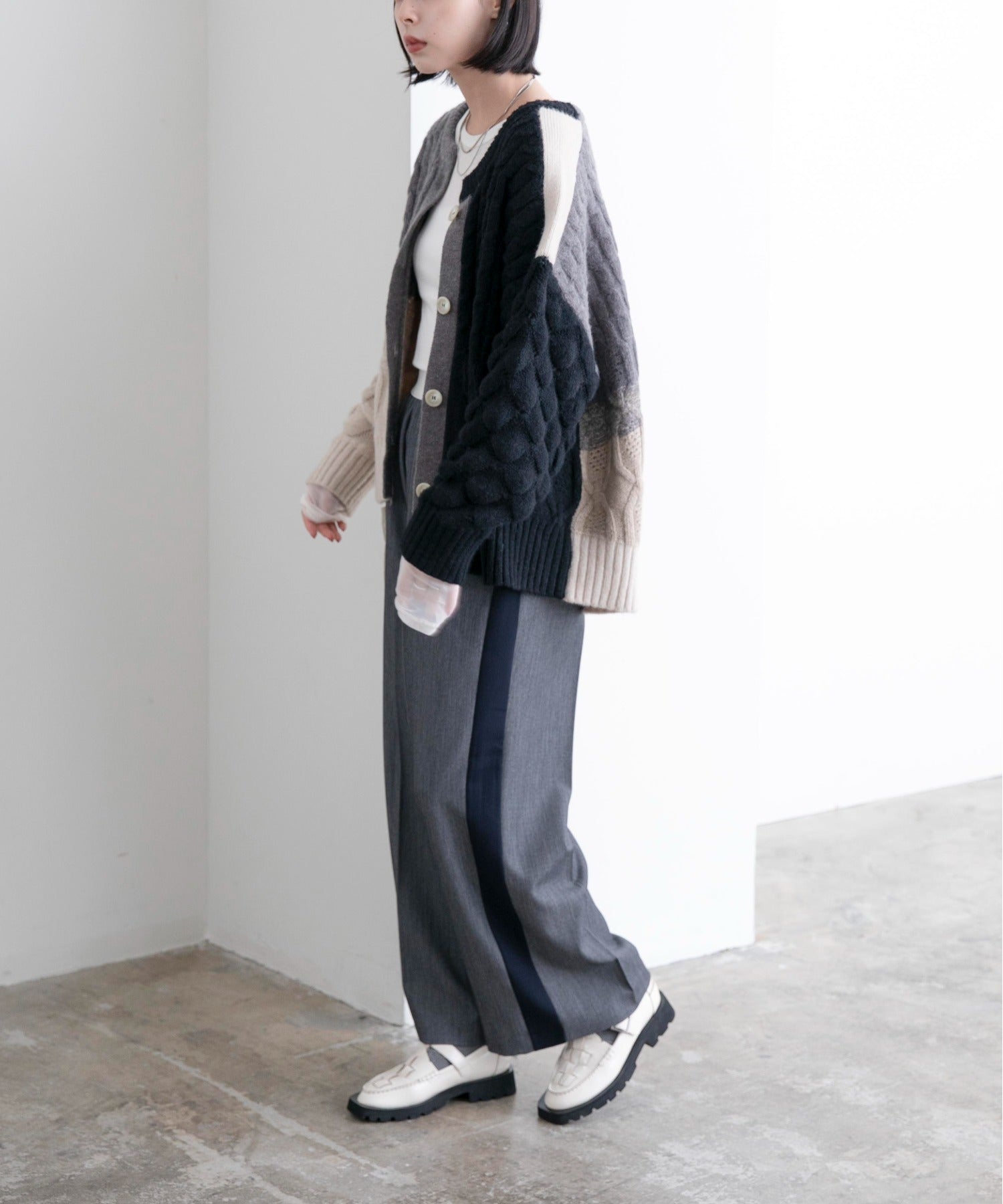 2-Tone Pants w/ Ribbon Trimmed (2 color)