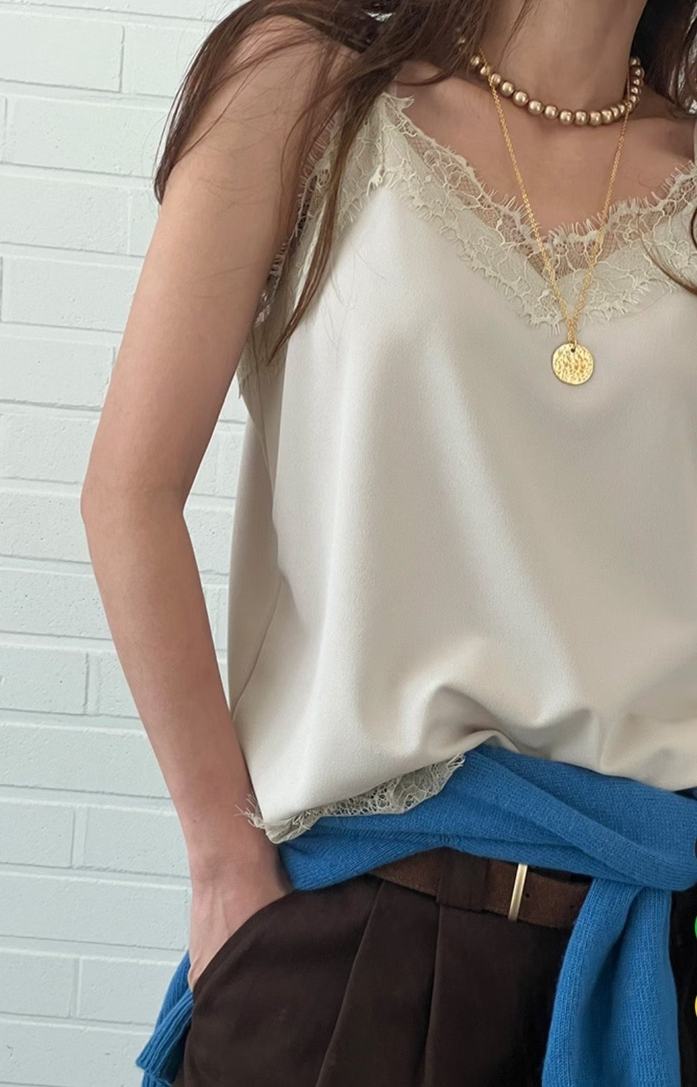 Lace Trim Cami Vest (3 Colors)
