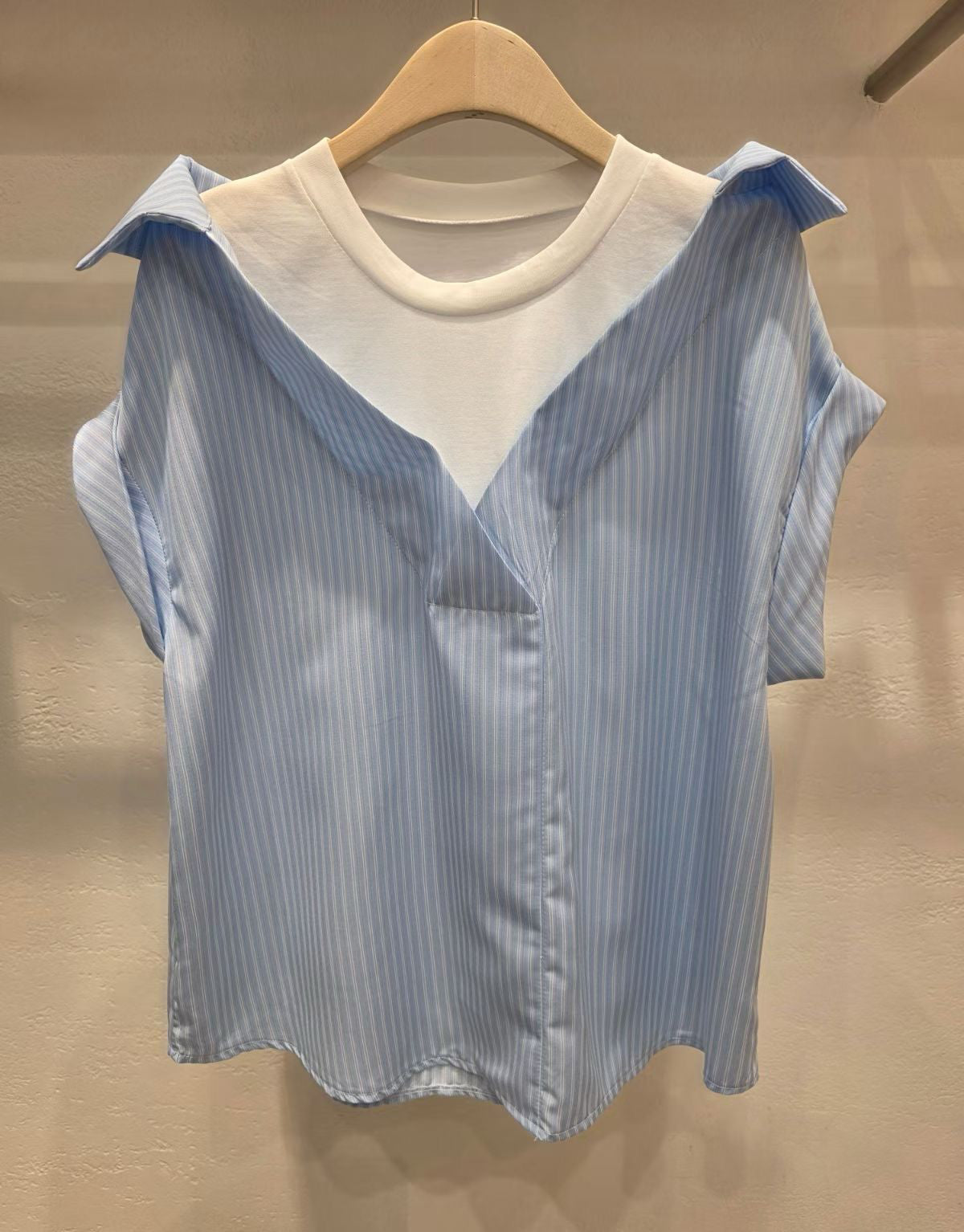 2 in 1 Pinstriped Shirt (Blue)