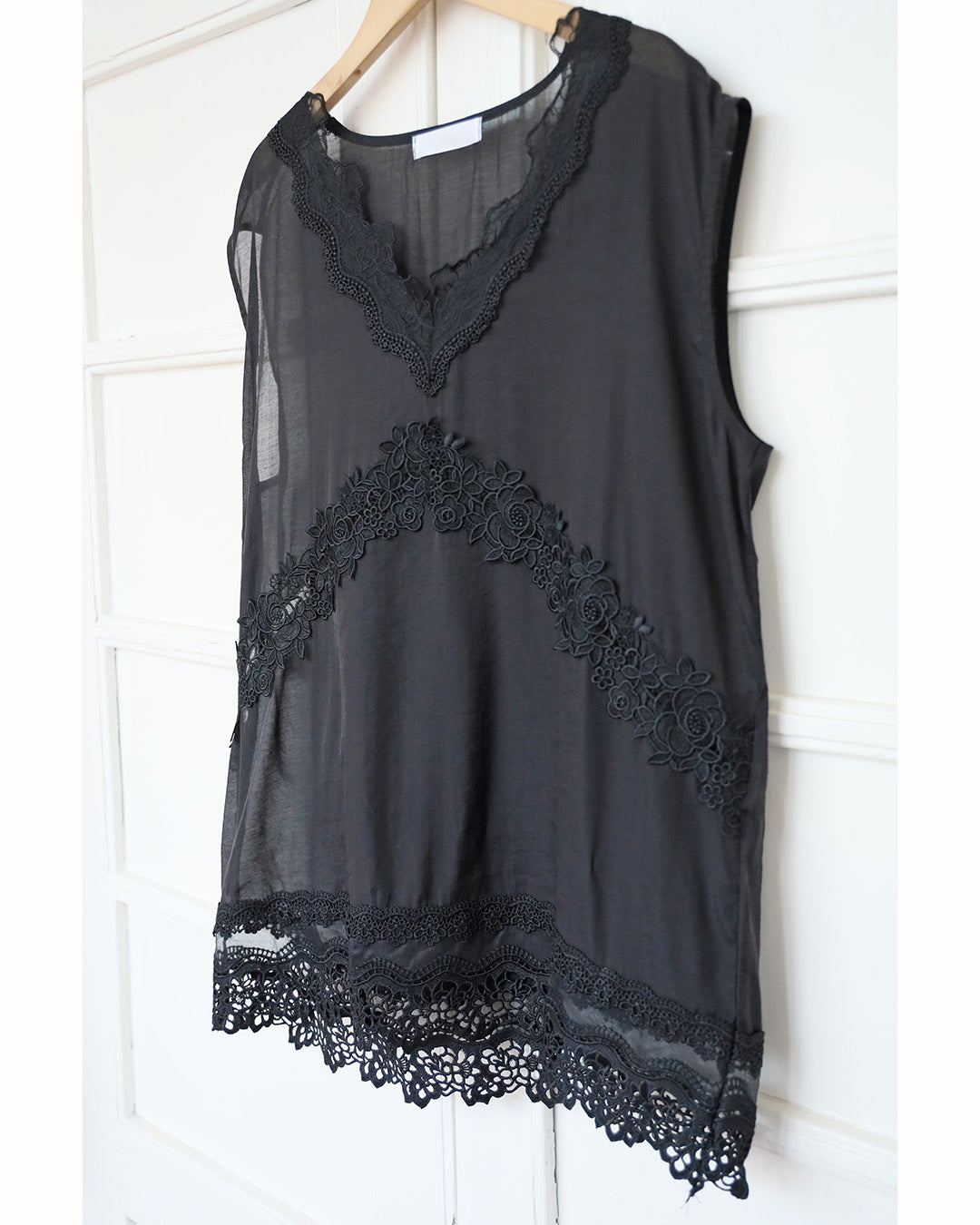 Crochet Trim Longline Vest