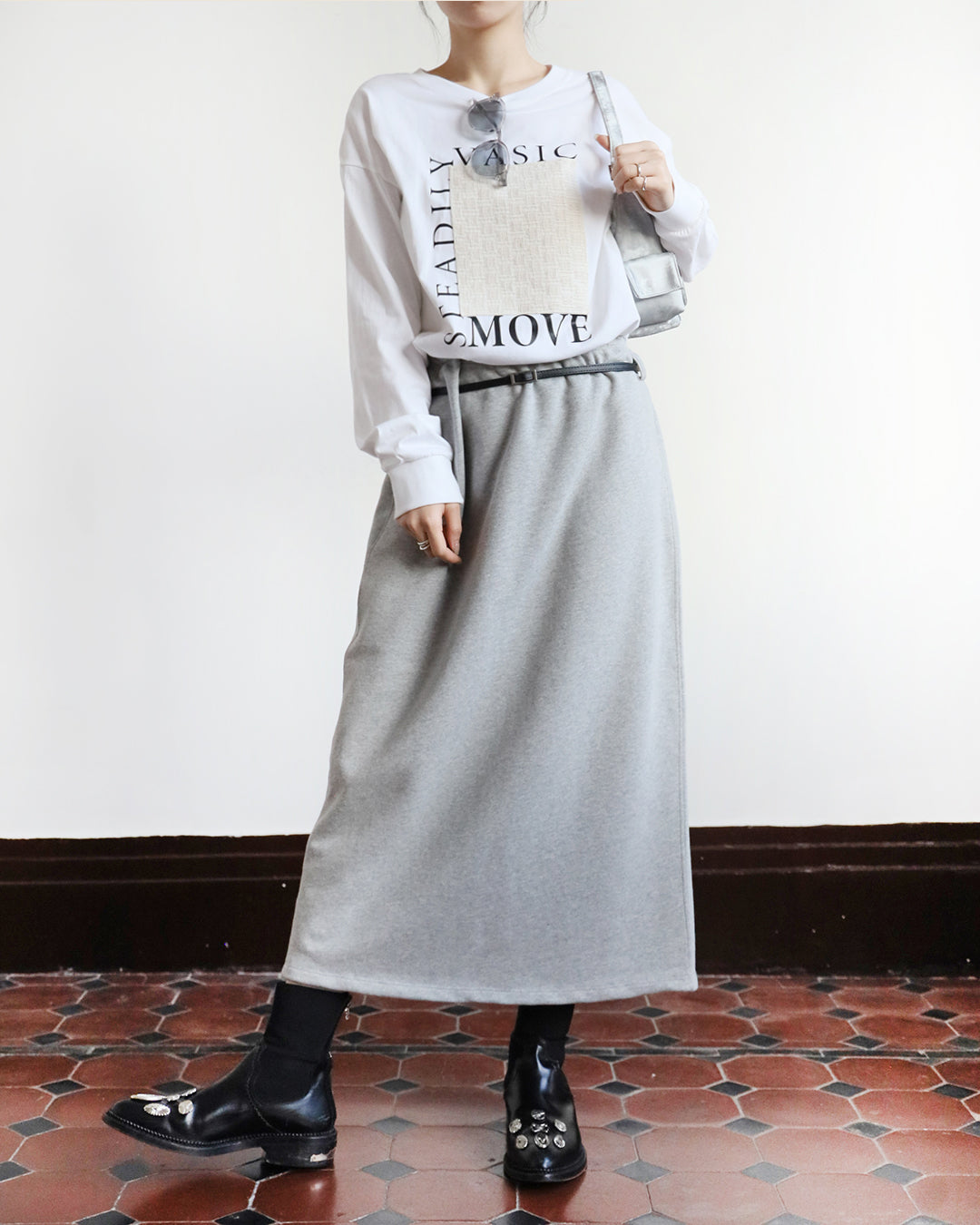 Sweat Skirt w/ Belt (3 color)