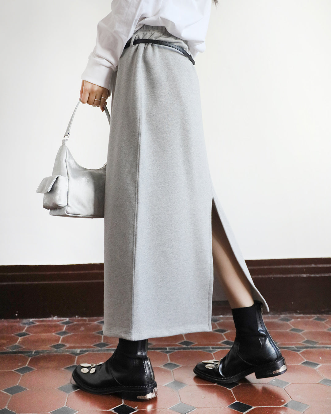 Sweat Skirt w/ Belt (3 color)