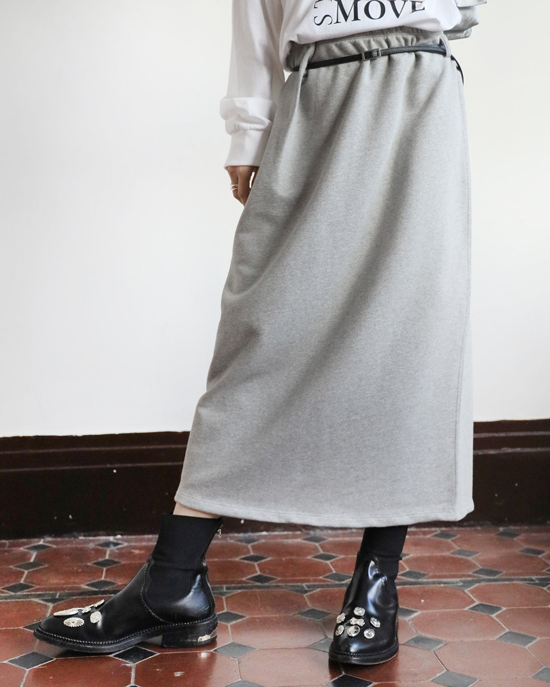 Sweat Skirt w/ Belt (3 color)