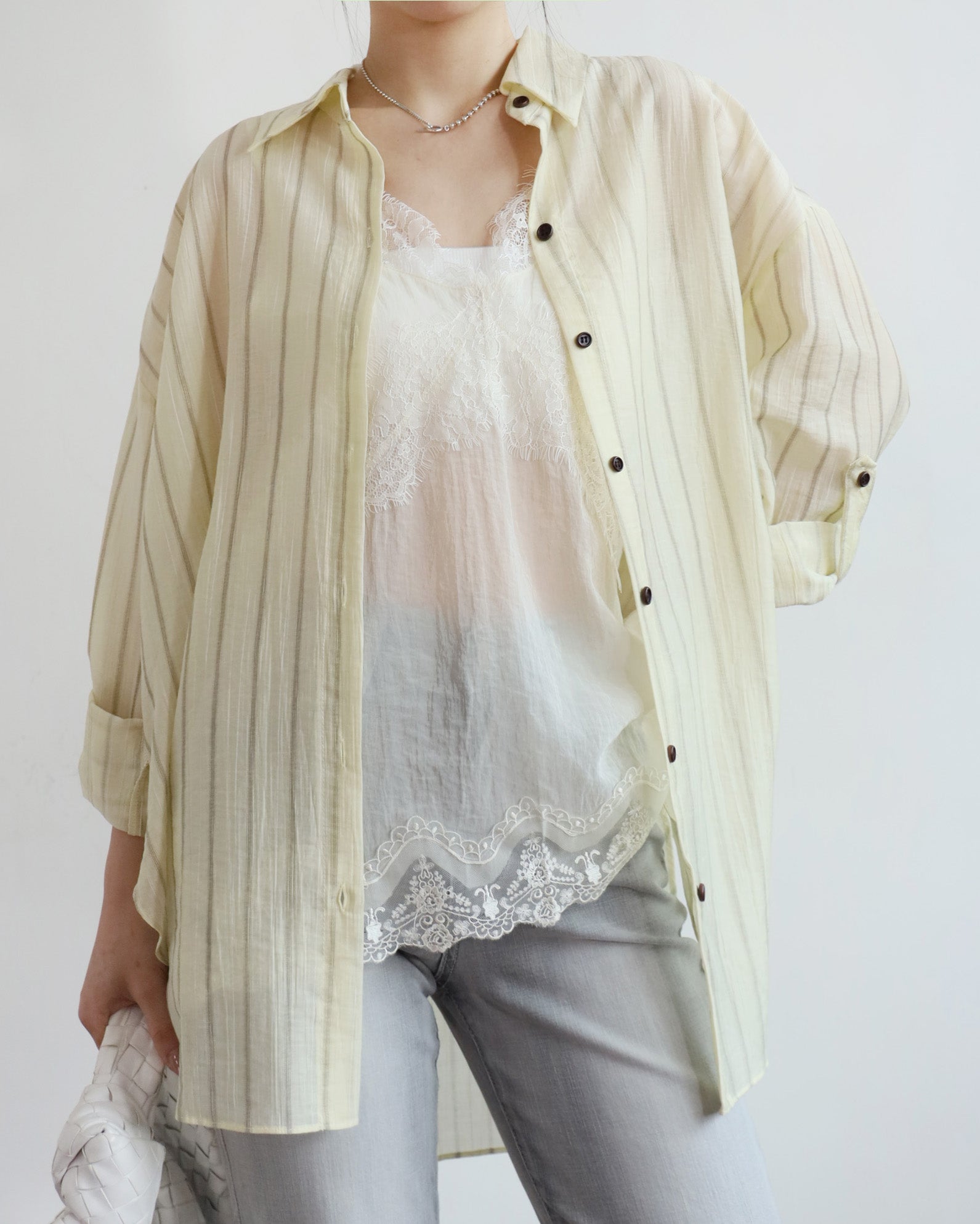 Butter Yellow Pinstriped Shirt