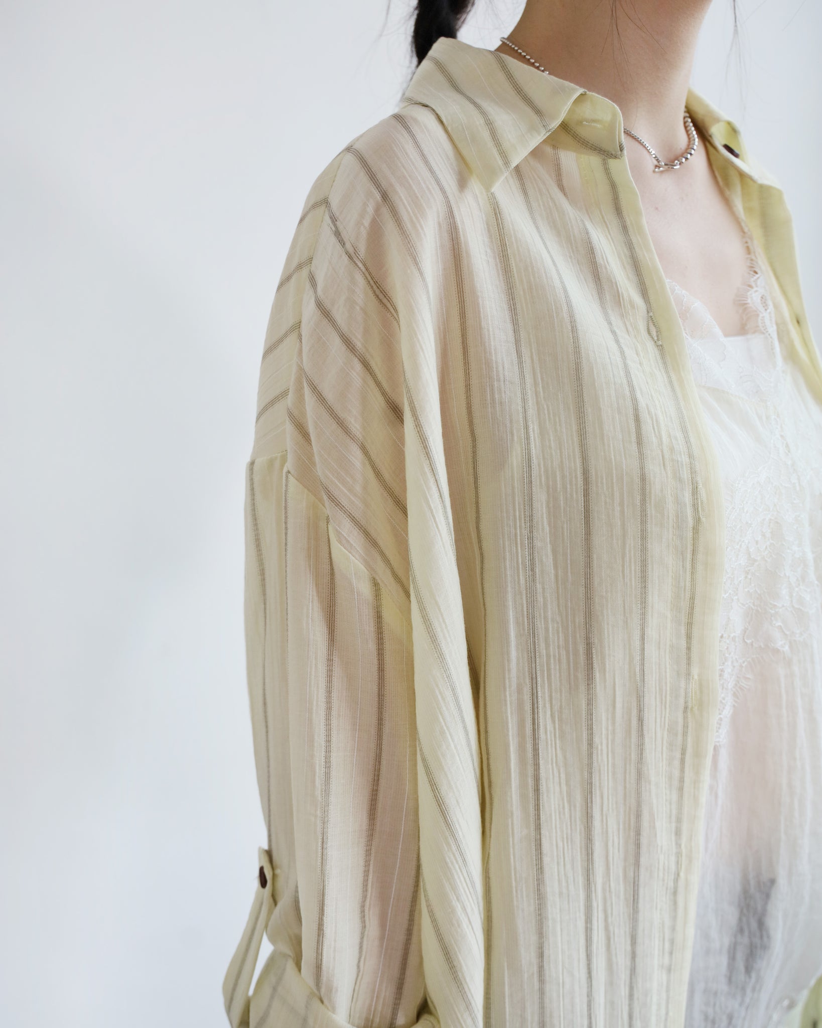 Butter Yellow Pinstriped Shirt