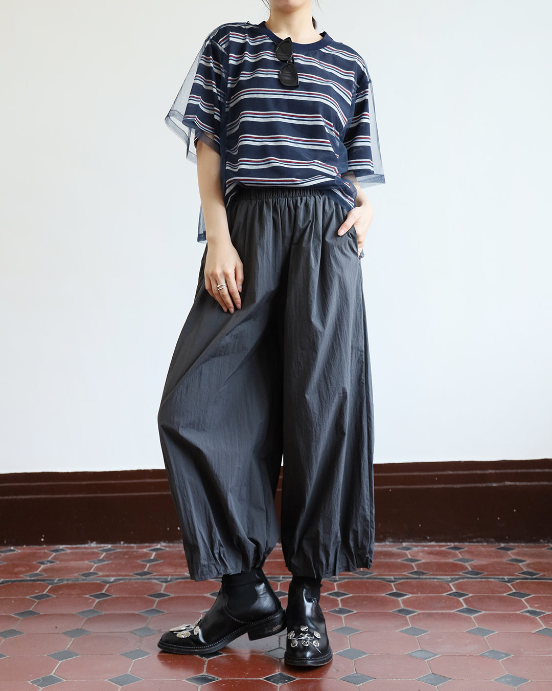 Pleated Hem Pants