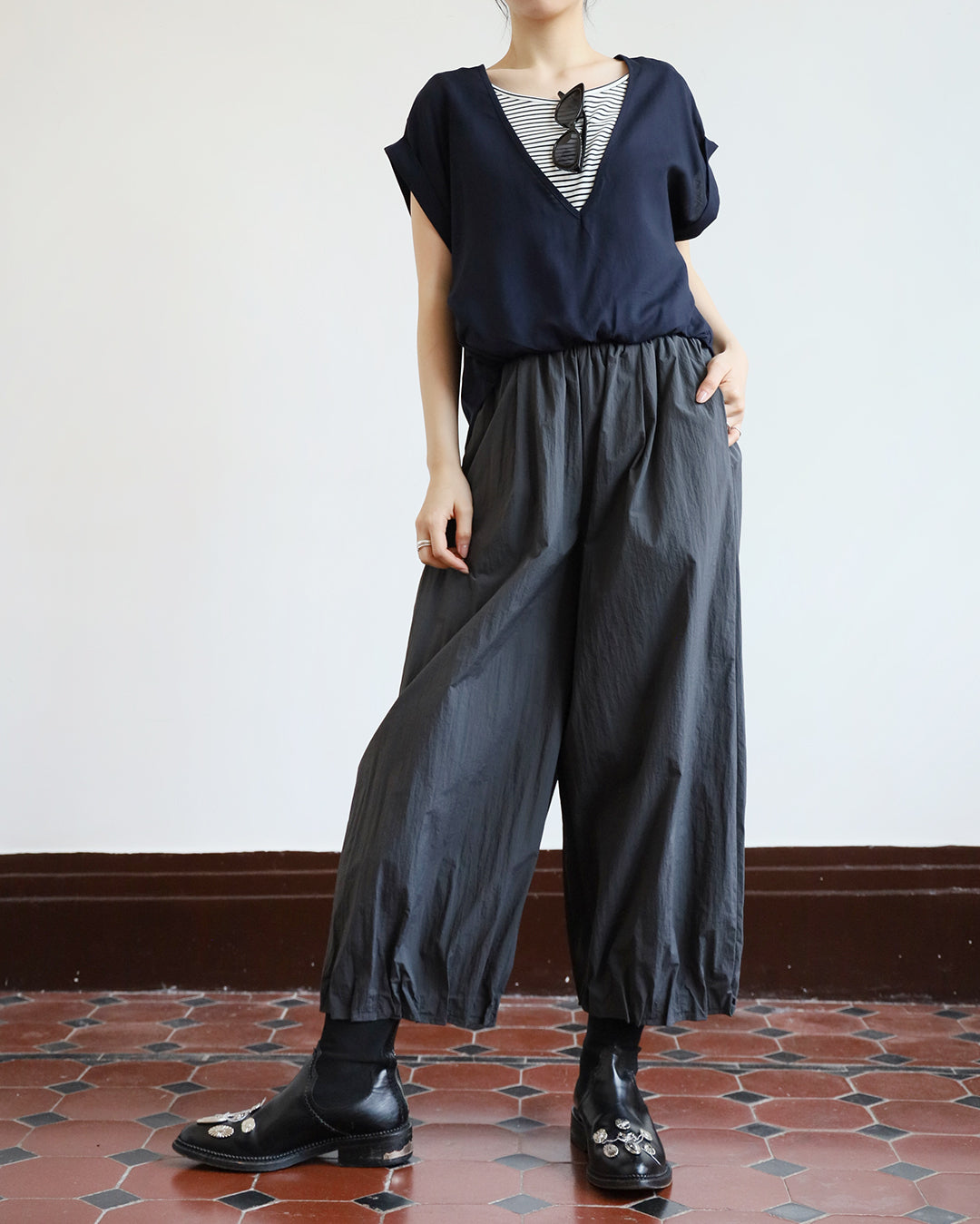 Pleated Hem Pants