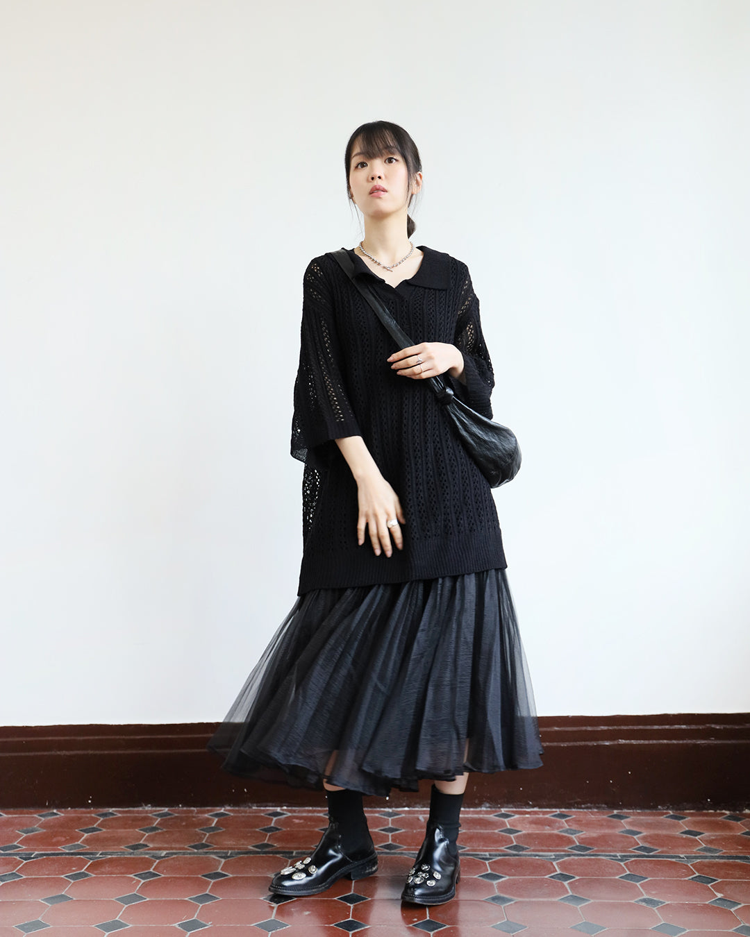 Japan Brand - Mesh Pleated Skirt (2 colors)