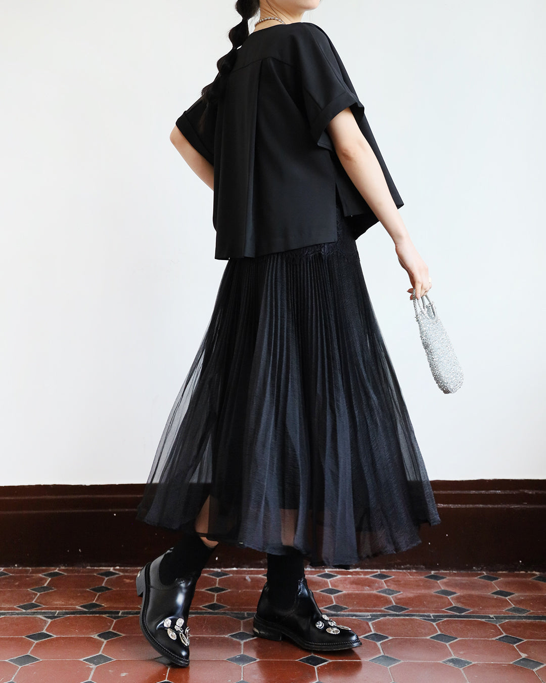 Japan Brand - Mesh Pleated Skirt (2 colors)