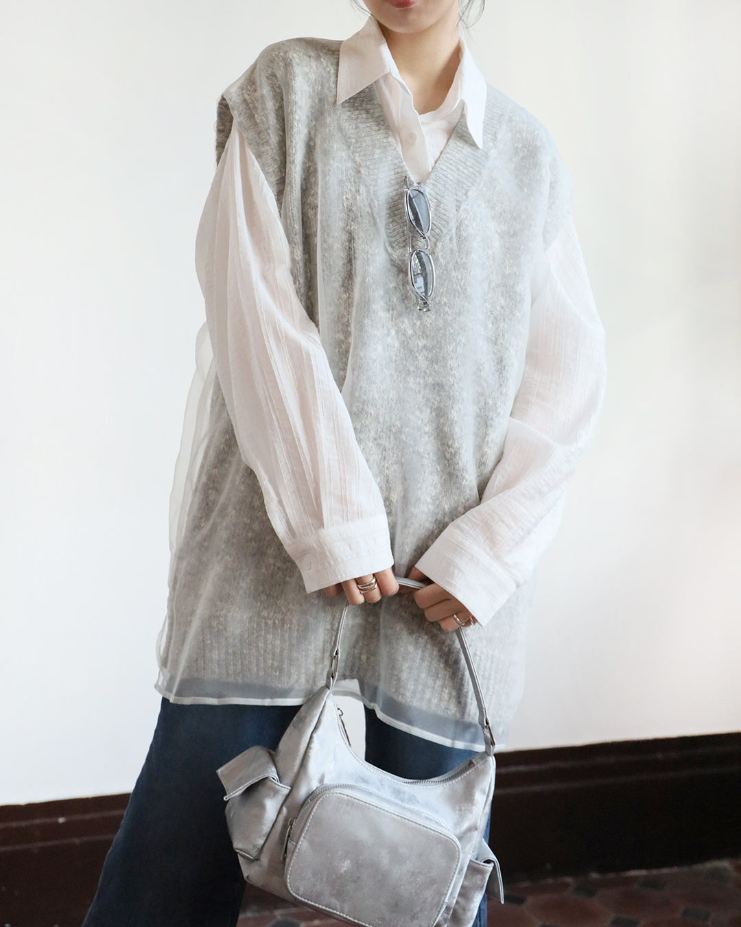 Japan Brand - Mesh Layer Knit Vest (2 Colors)