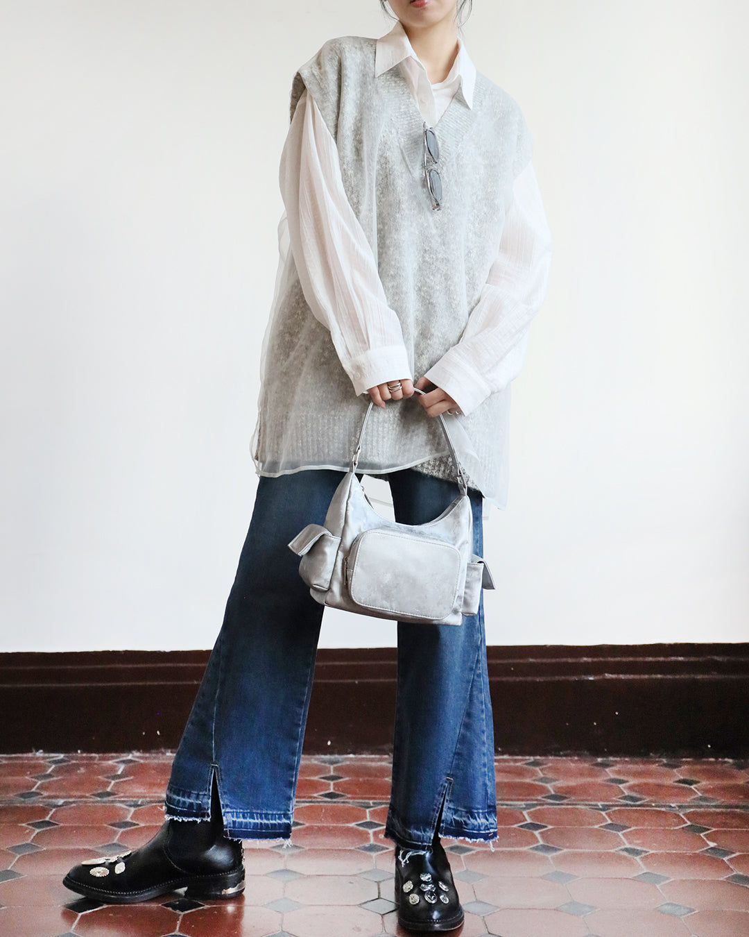 Japan Brand - Mesh Layer Knit Vest (2 Colors)