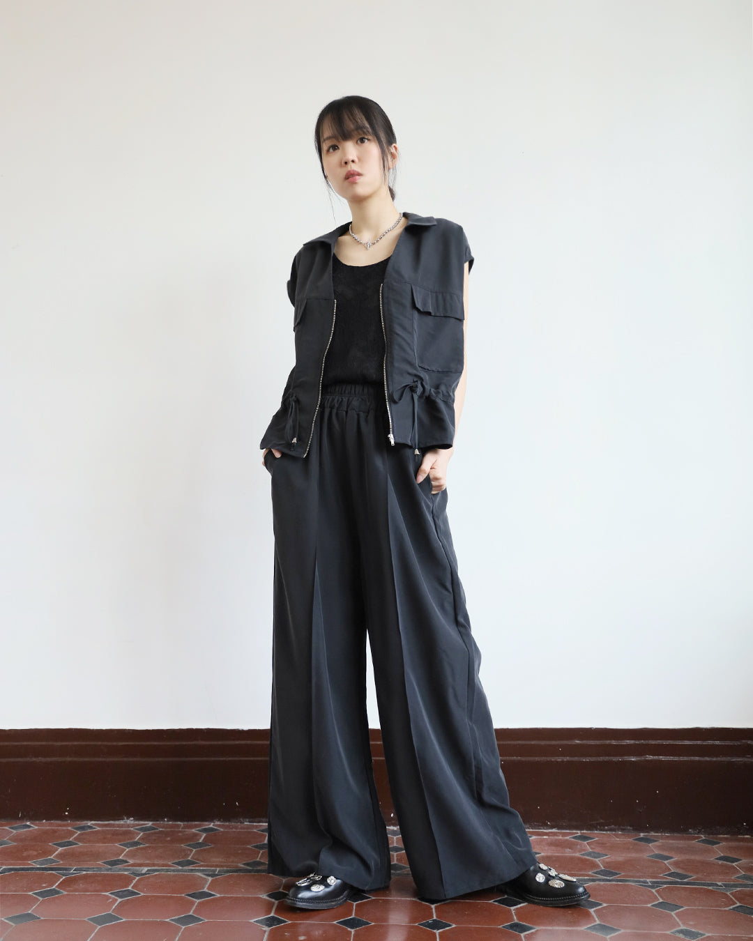 Front Pocket Drawstring Vest