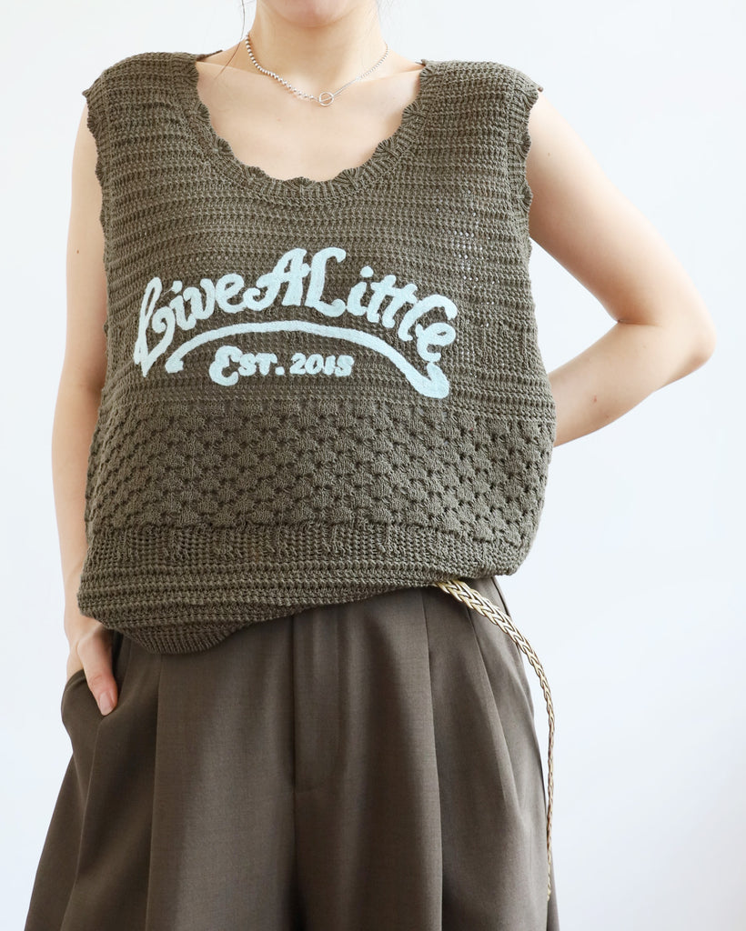 Lettering Knit Vest (2 colors)