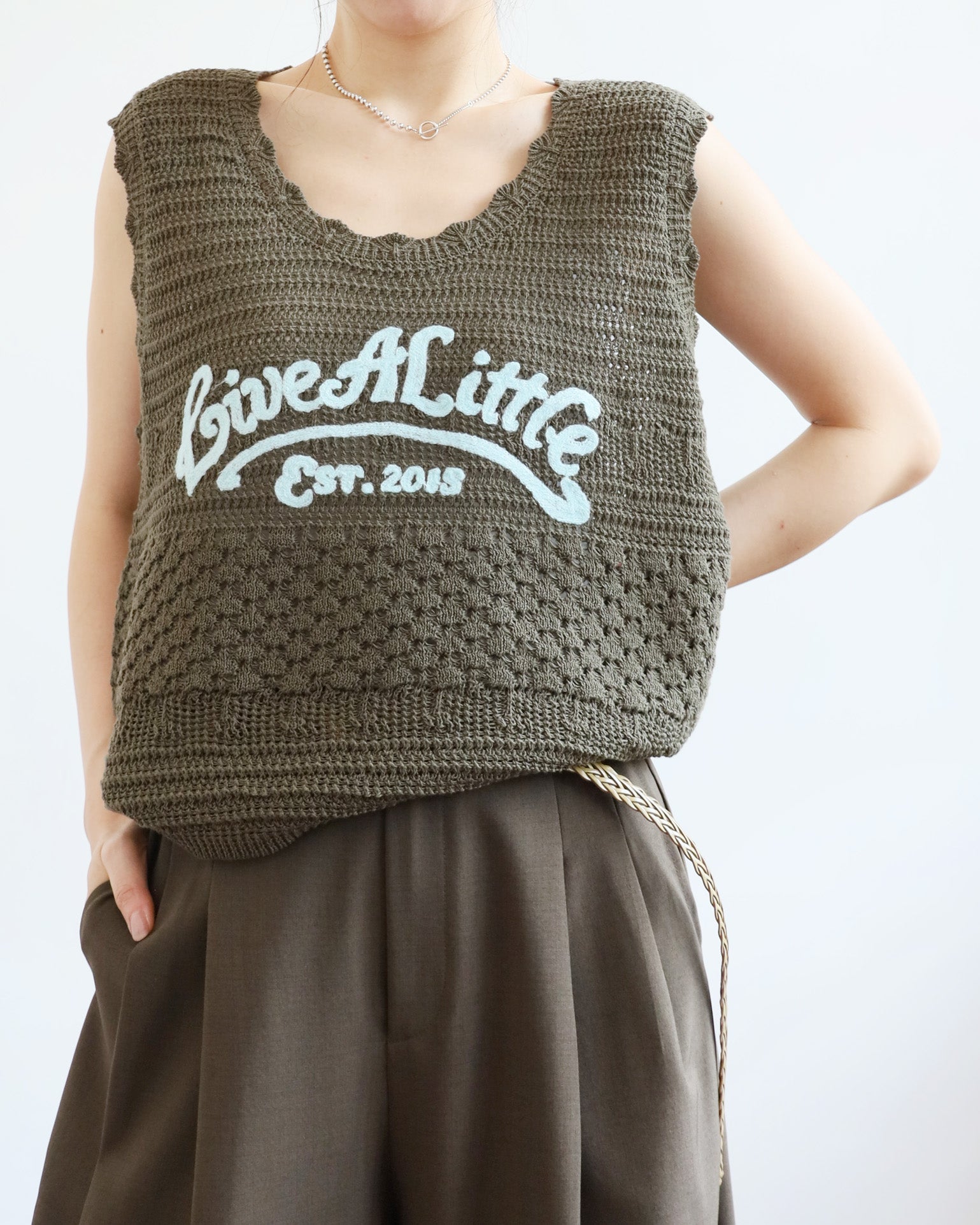 Lettering Knit Vest (2 colors)