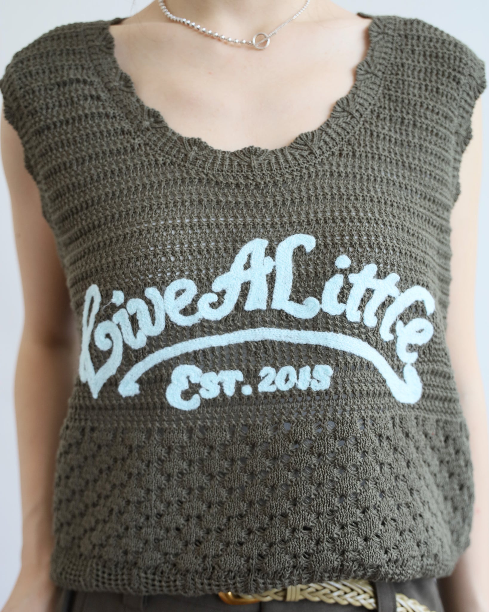 Lettering Knit Vest (2 colors)