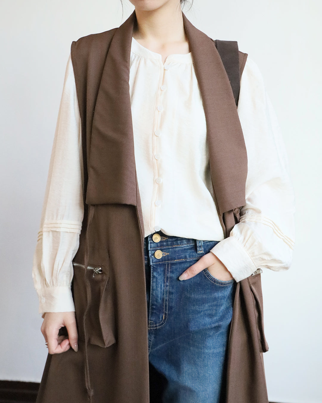 Pintuck Details Blouse