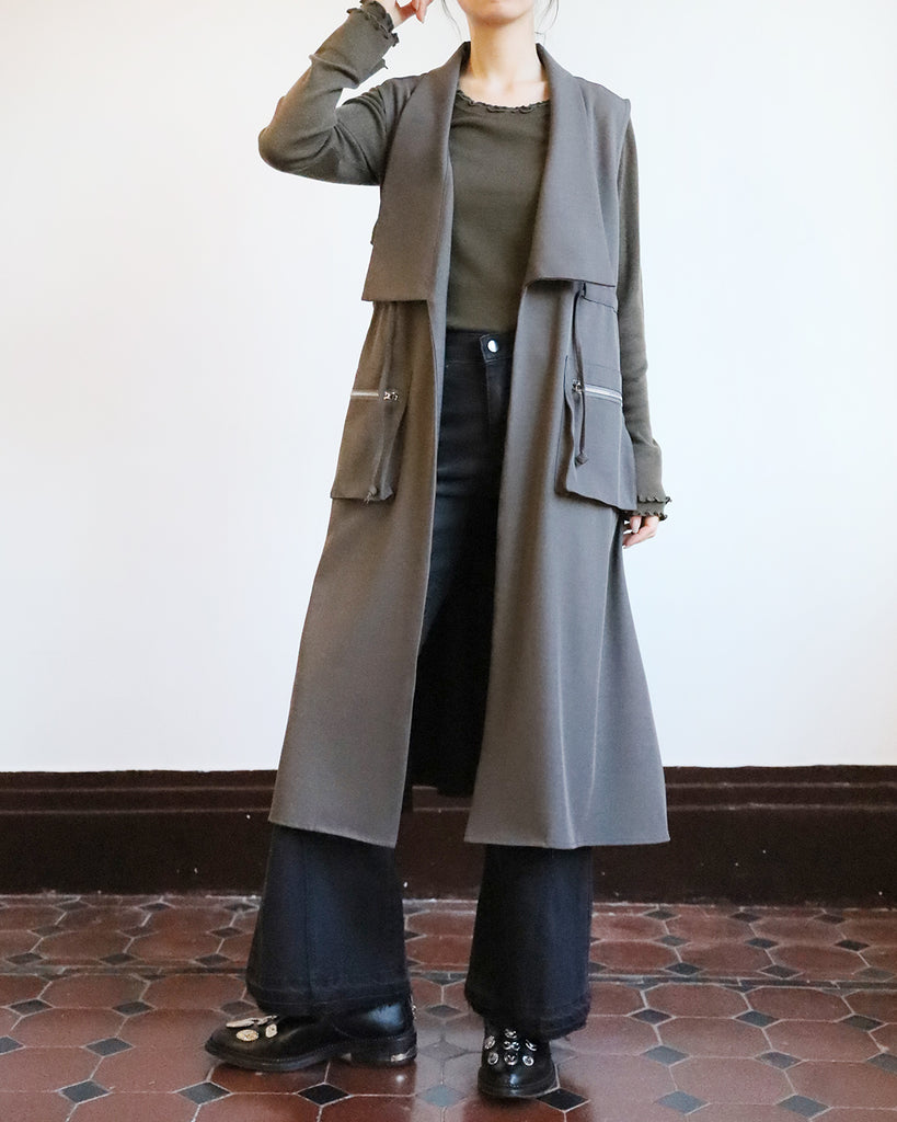 Japan Brand- Sleeveless Drawstring Trench Coat (3 Colors)