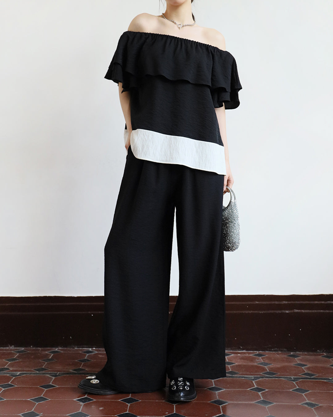Ruffle Shoulder Top (2 colors)