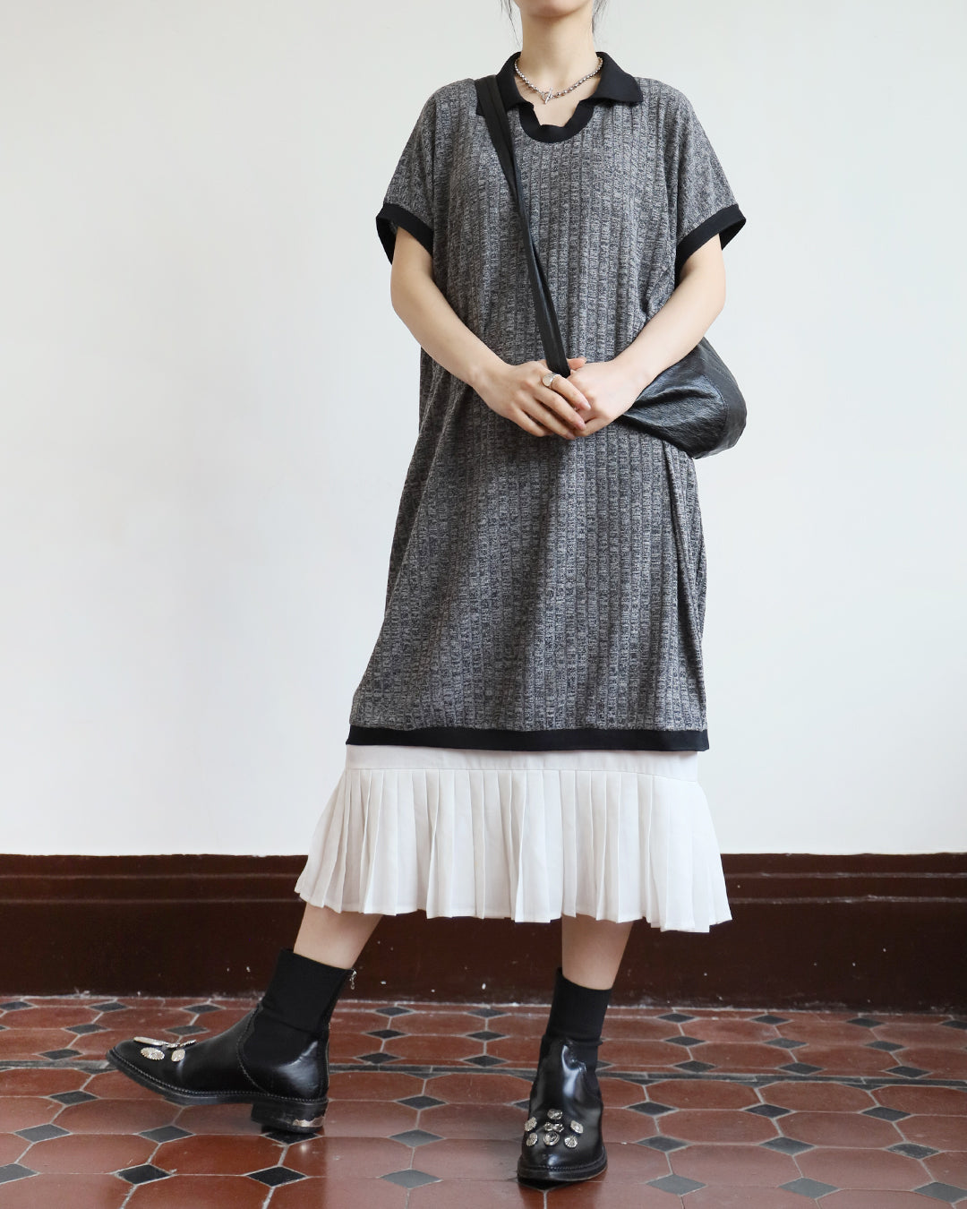 Contrast Trim Polo Dress (2 colors)