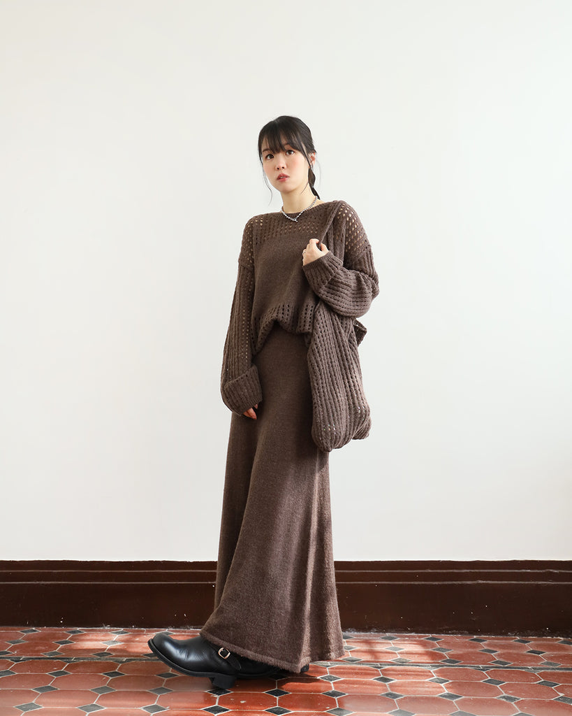 Knit Top + Skirt + Bag (Set) (2 colors)