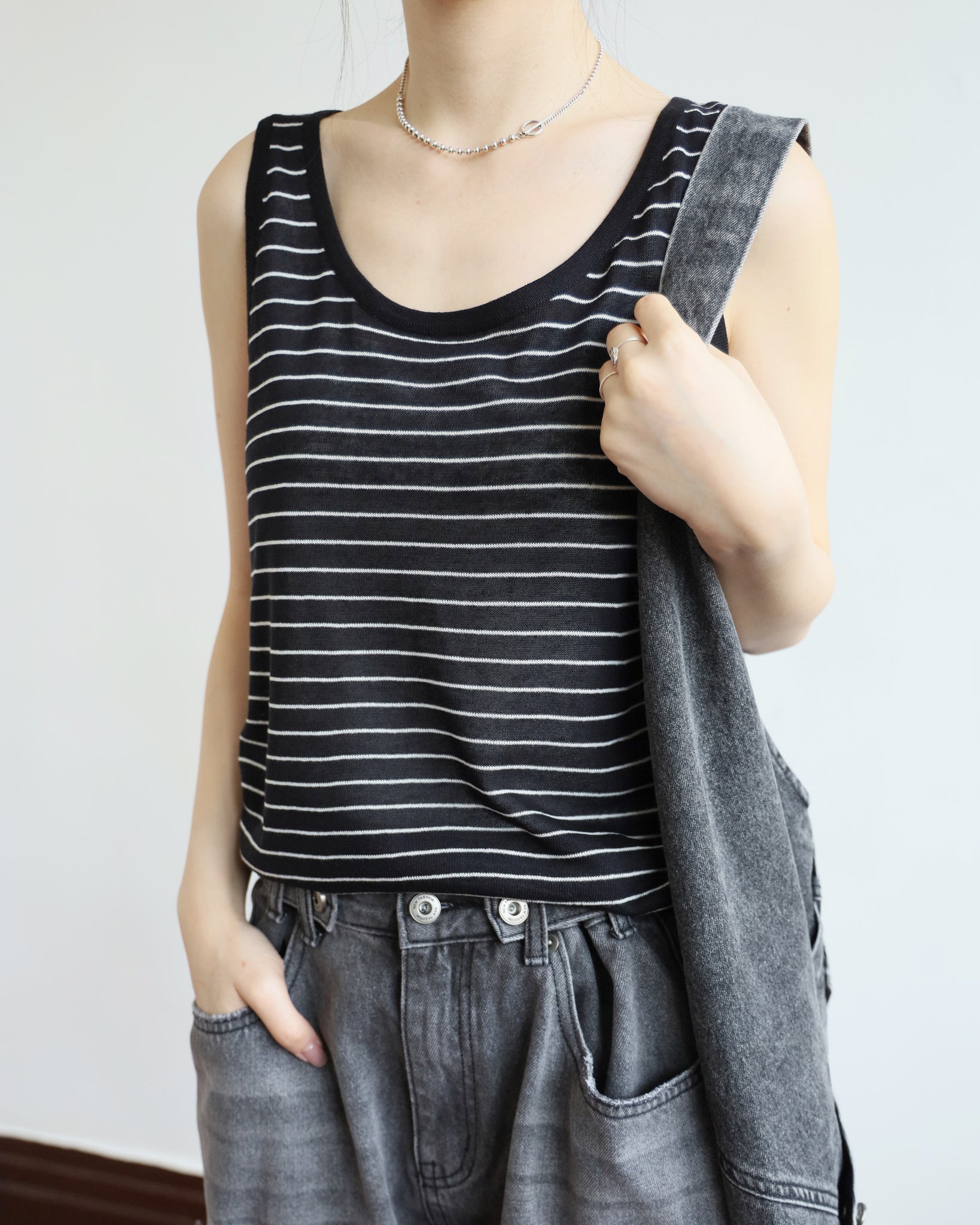 *Comfy Striped Vest (2 colors)