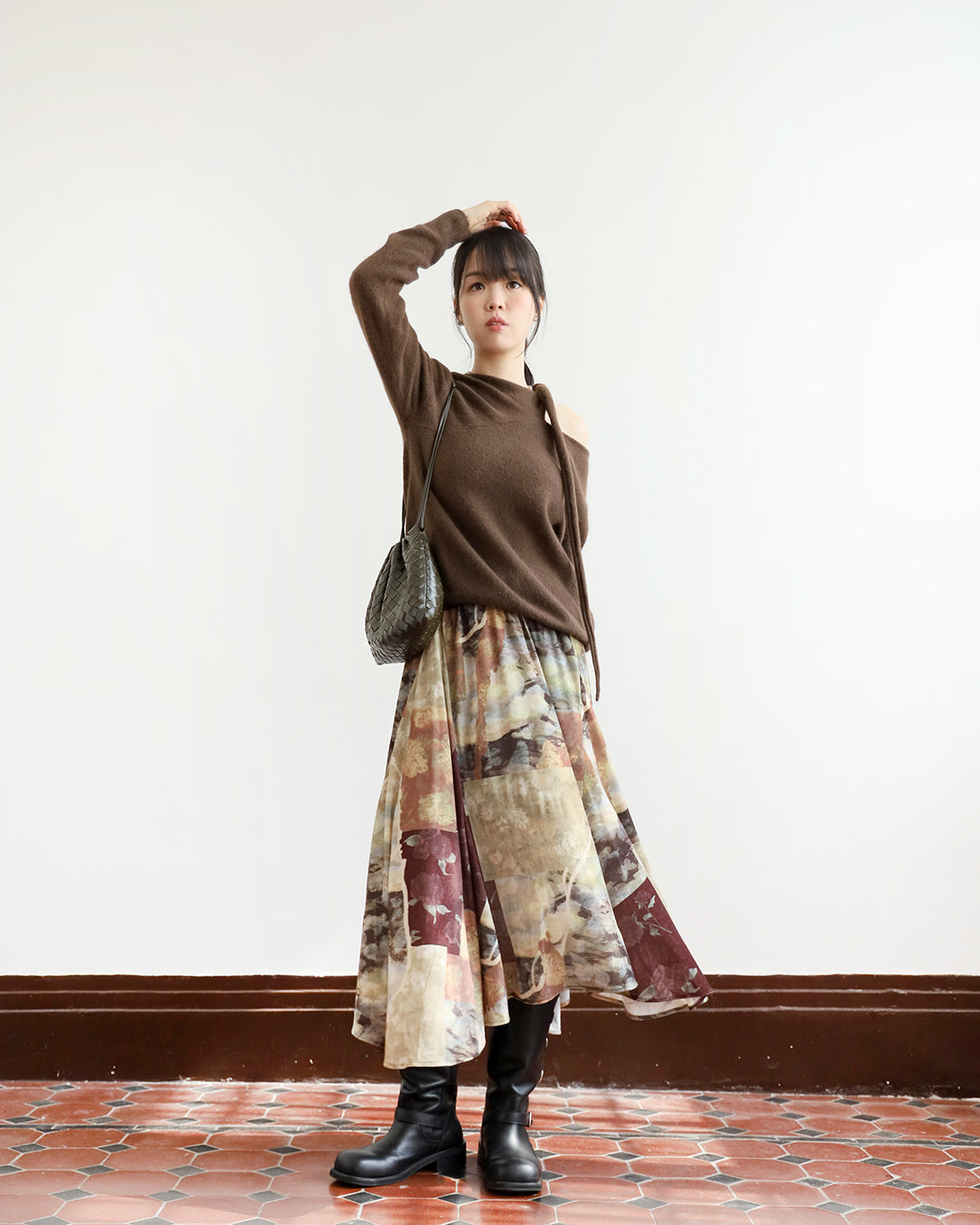 Pattern Velvet Skirt