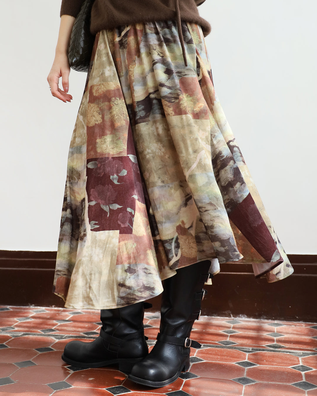 Pattern Velvet Skirt