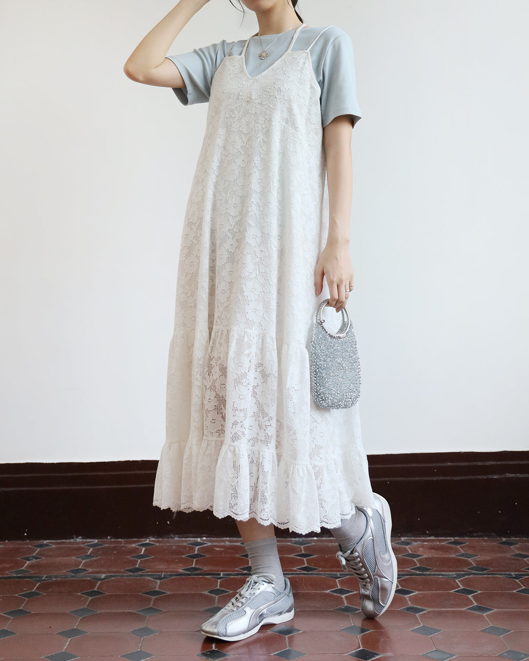Lace Tiered Cami Dress (2 color)