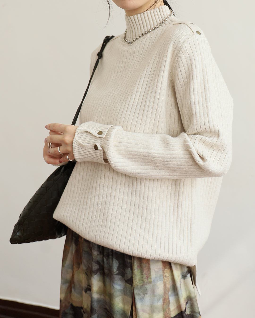 Studded Details Ribbed Top (4 colors)