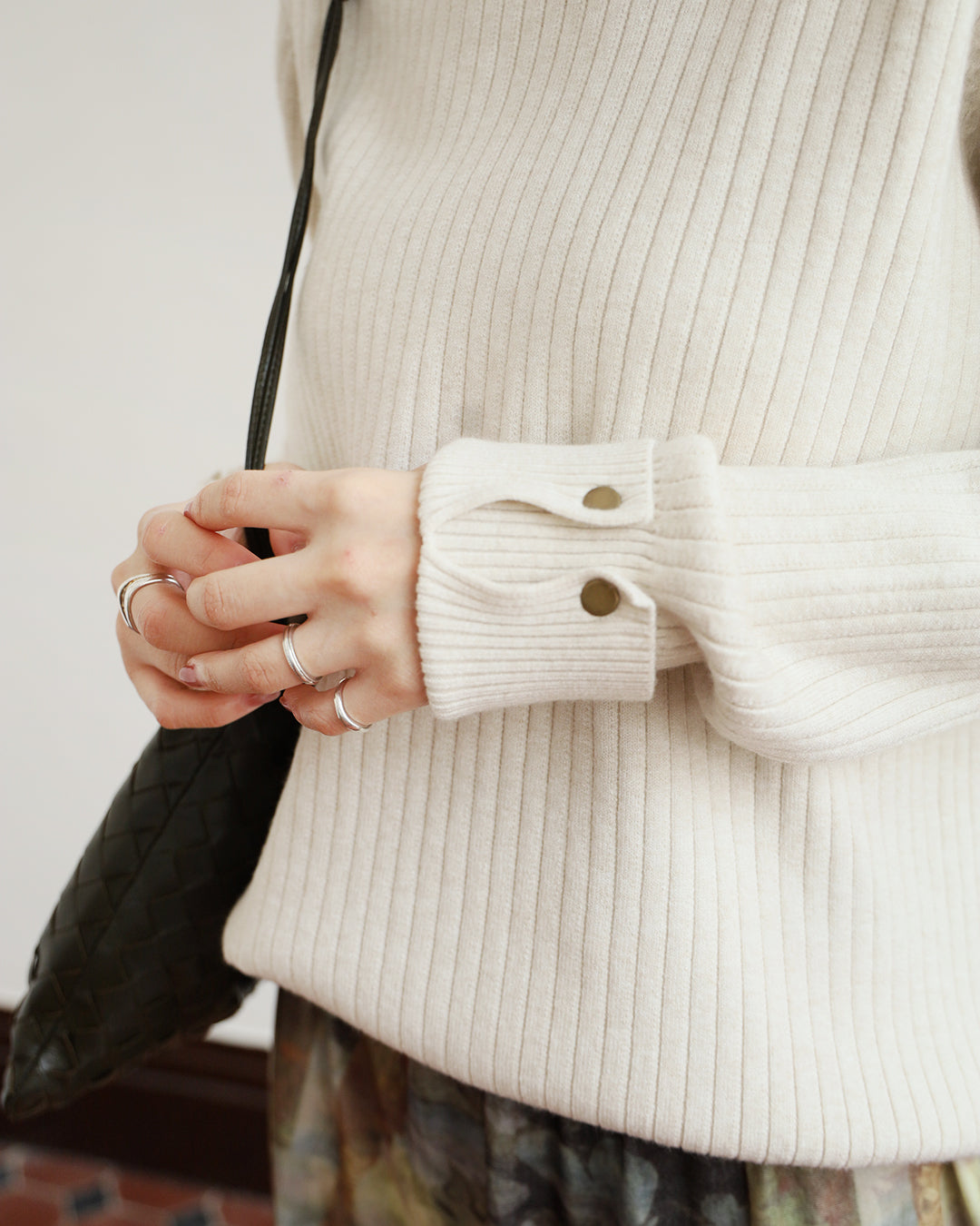 Studded Details Ribbed Top (4 colors)