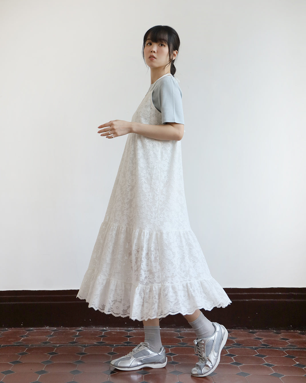 Lace Tiered Cami Dress (2 color)