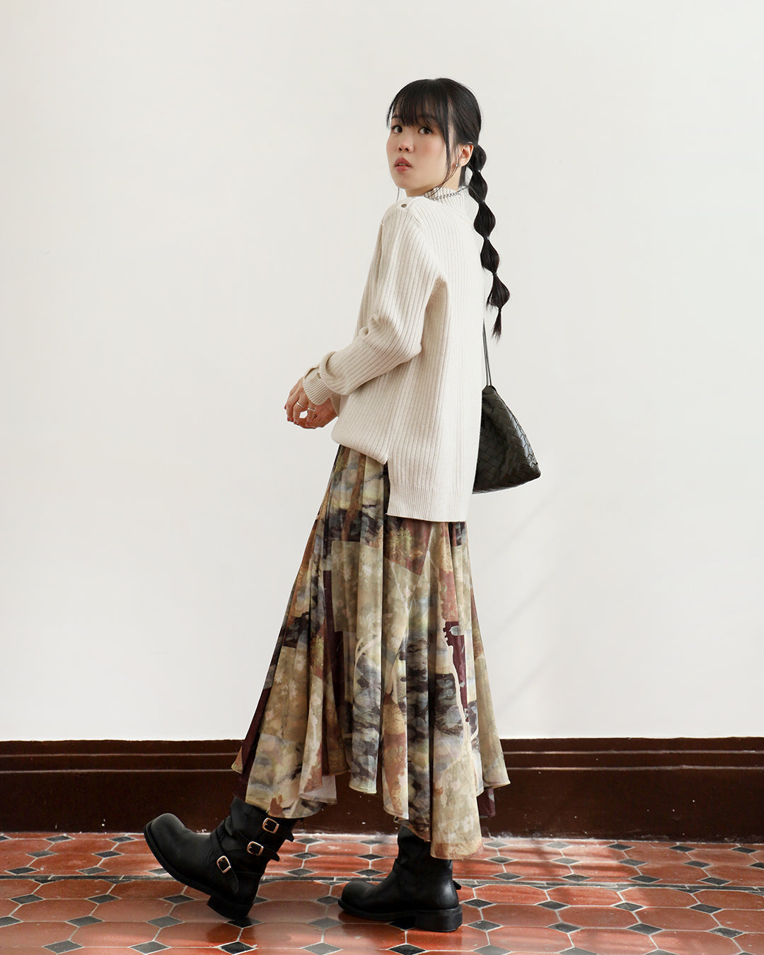 Pattern Velvet Skirt