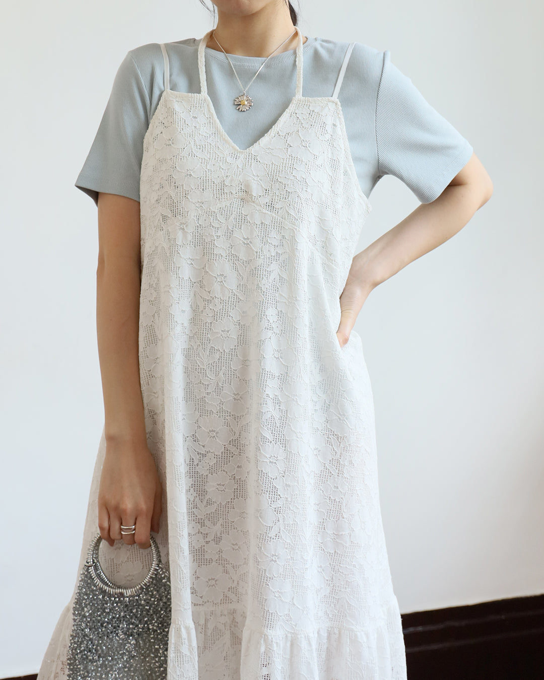 Lace Tiered Cami Dress (2 color)